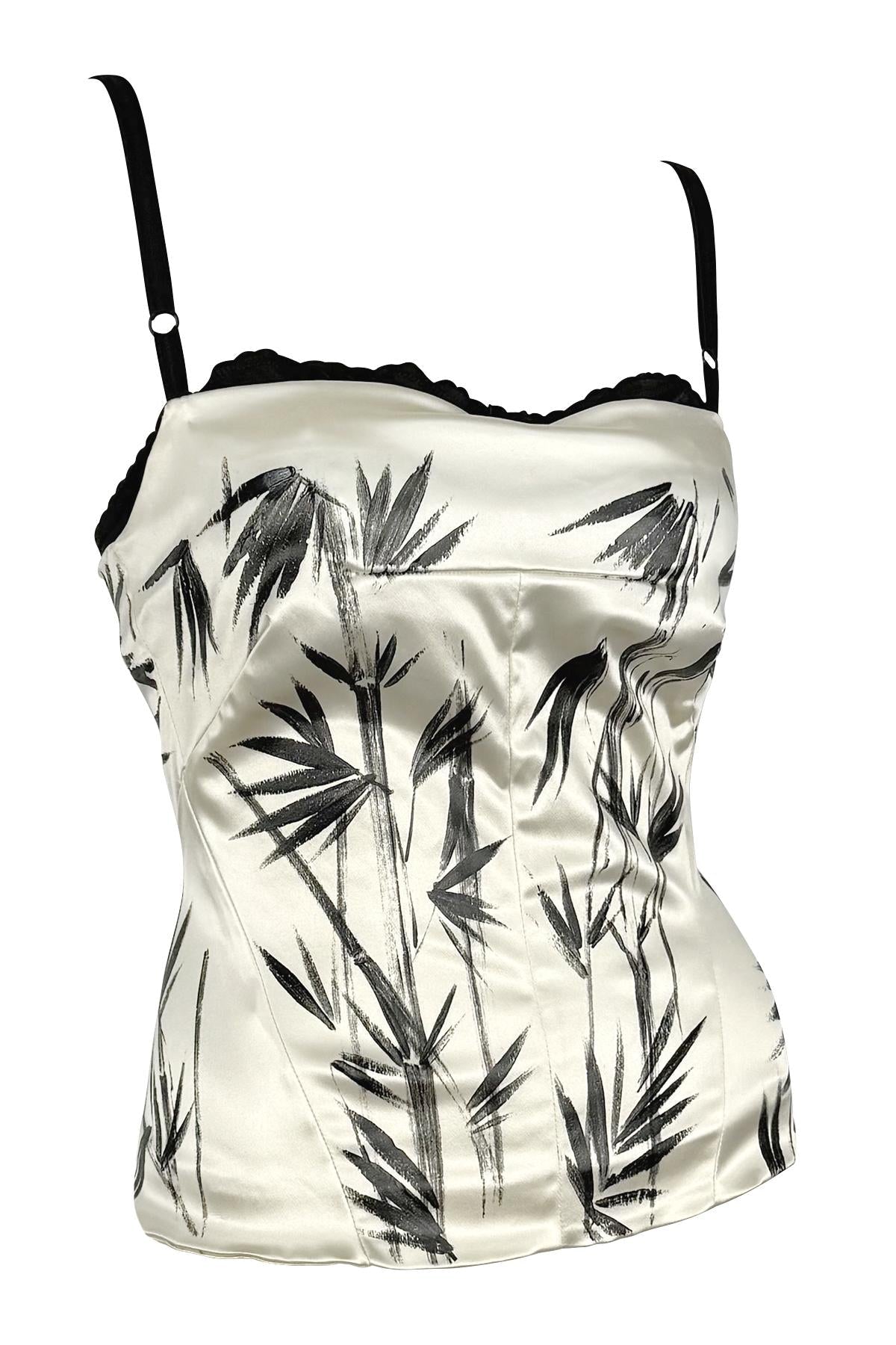 NWT S/S 1999 Dolce & Gabbana Hand - Painted White Satin Wrap Bustier Bralette Top - RealList