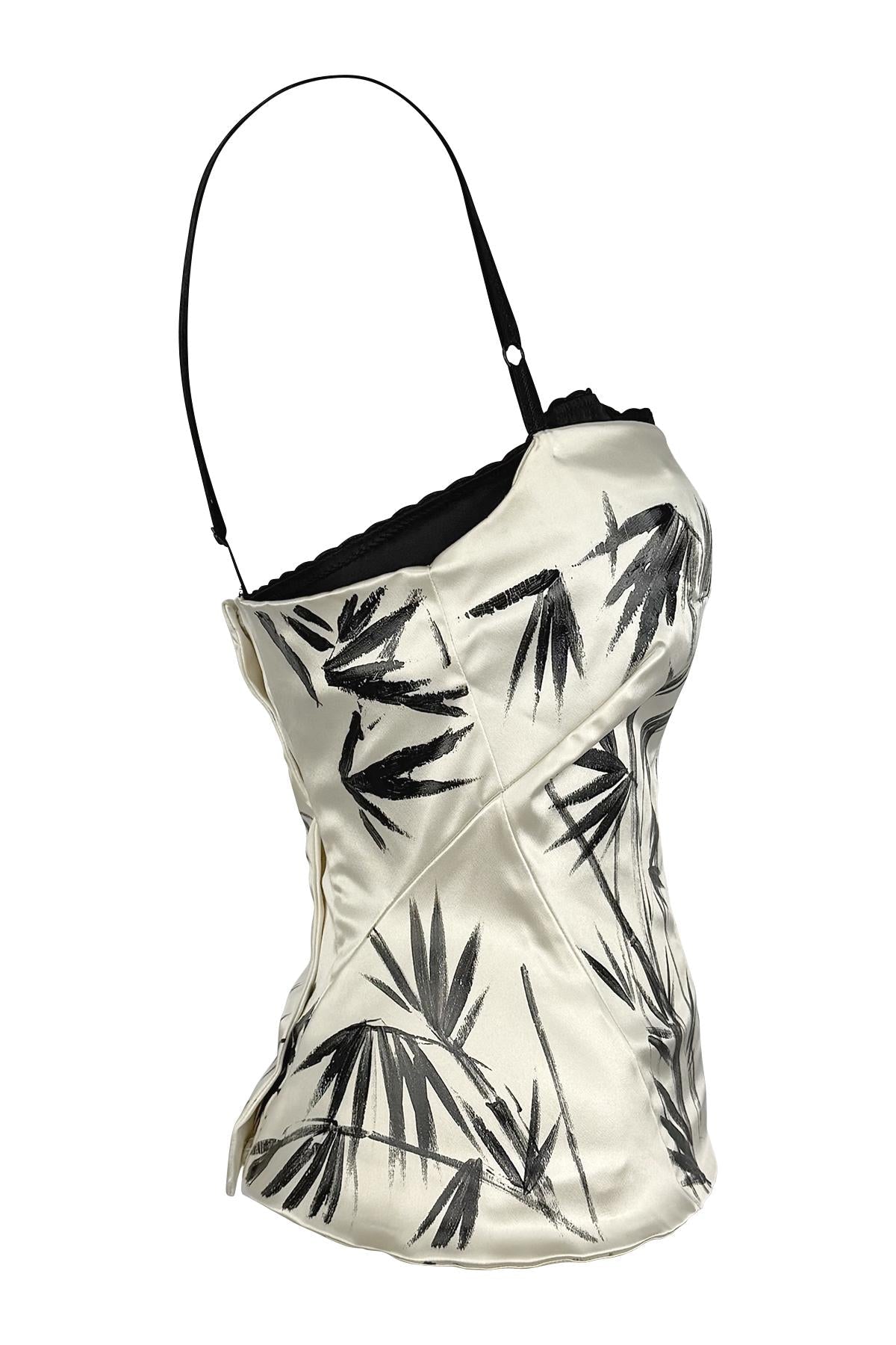 NWT S/S 1999 Dolce & Gabbana Hand - Painted White Satin Wrap Bustier Bralette Top - RealList