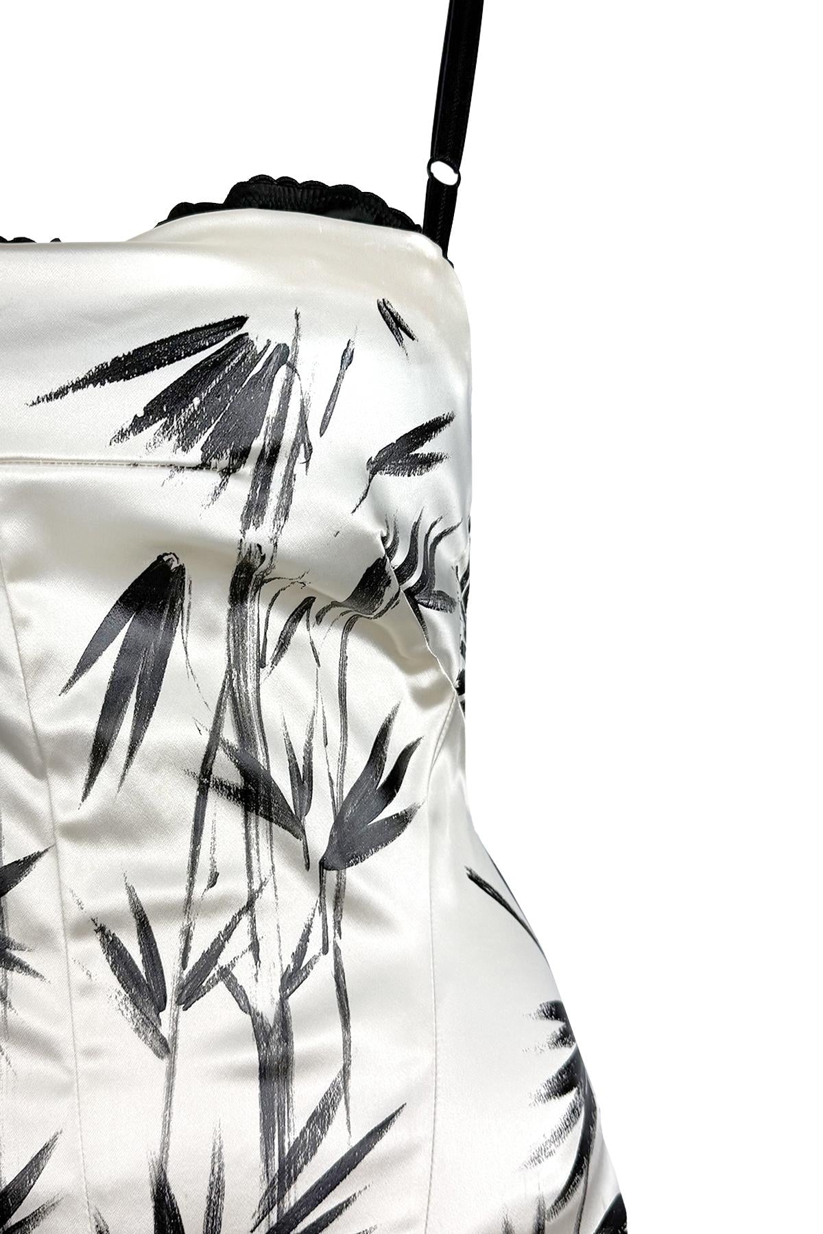 NWT S/S 1999 Dolce & Gabbana Hand - Painted White Satin Wrap Bustier Bralette Top - RealList