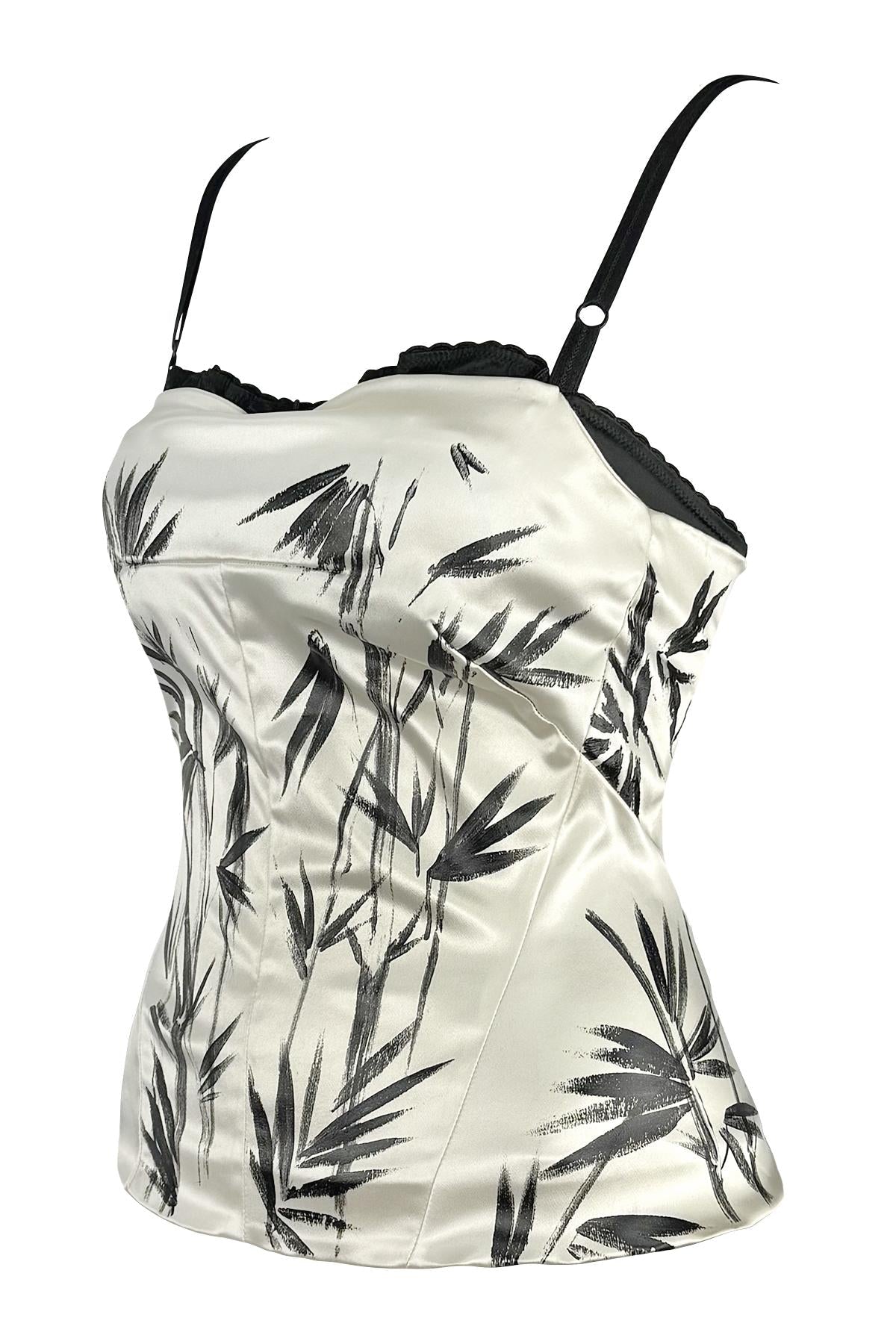 NWT S/S 1999 Dolce & Gabbana Hand - Painted White Satin Wrap Bustier Bralette Top - RealList