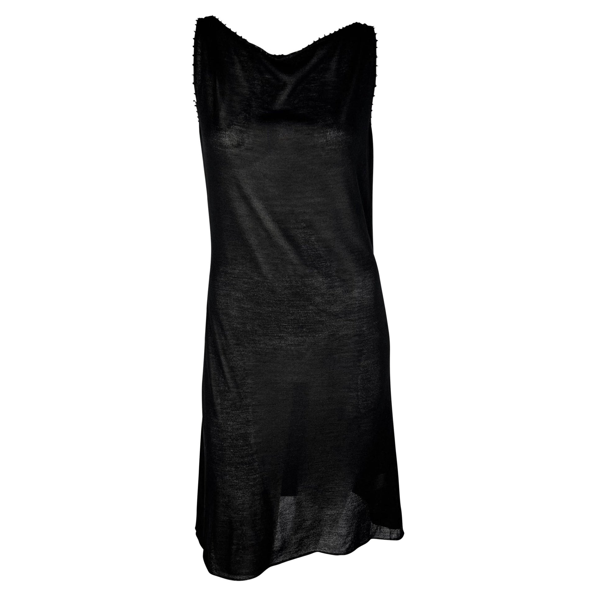NWT S/S 1999 Gucci by Tom Ford Sheer Knit Silk Glass Beaded Bateau Mini Dress - RealList