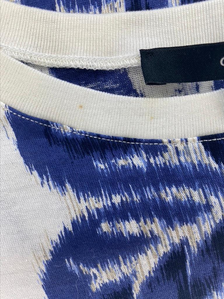 NWT S/S 2000 Gucci by Tom Ford White Navy Havana Logo Print Cotton T-Shirt - RealList