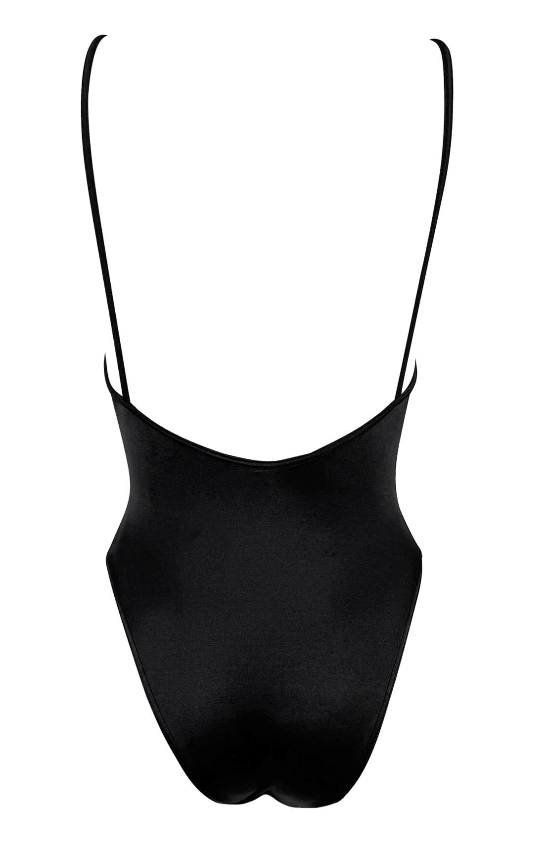 NWT S/S 2001 Gucci by Tom Ford Black Buckle One - Piece Swimsuit - RealList