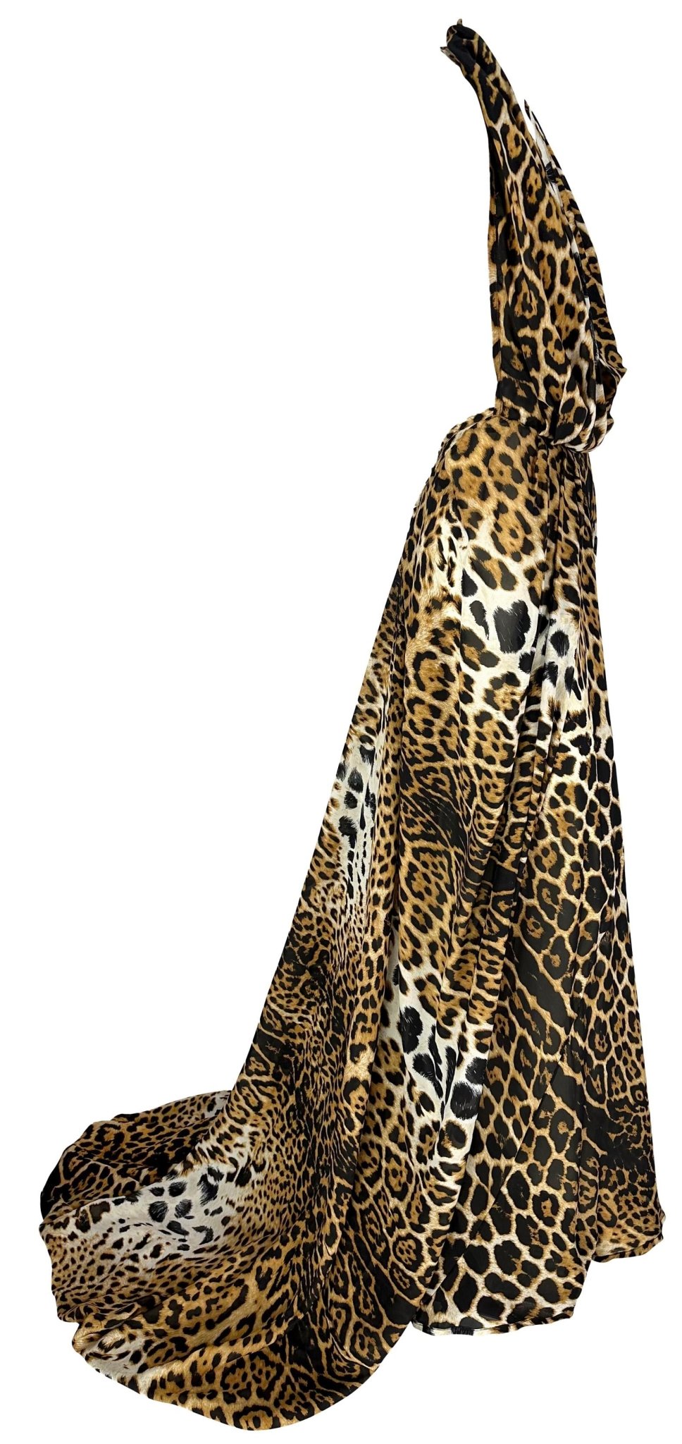 NWT S/S 2002 Yves Saint Laurent by Tom Ford Backless Halter Leopard Silk Gown - RealList