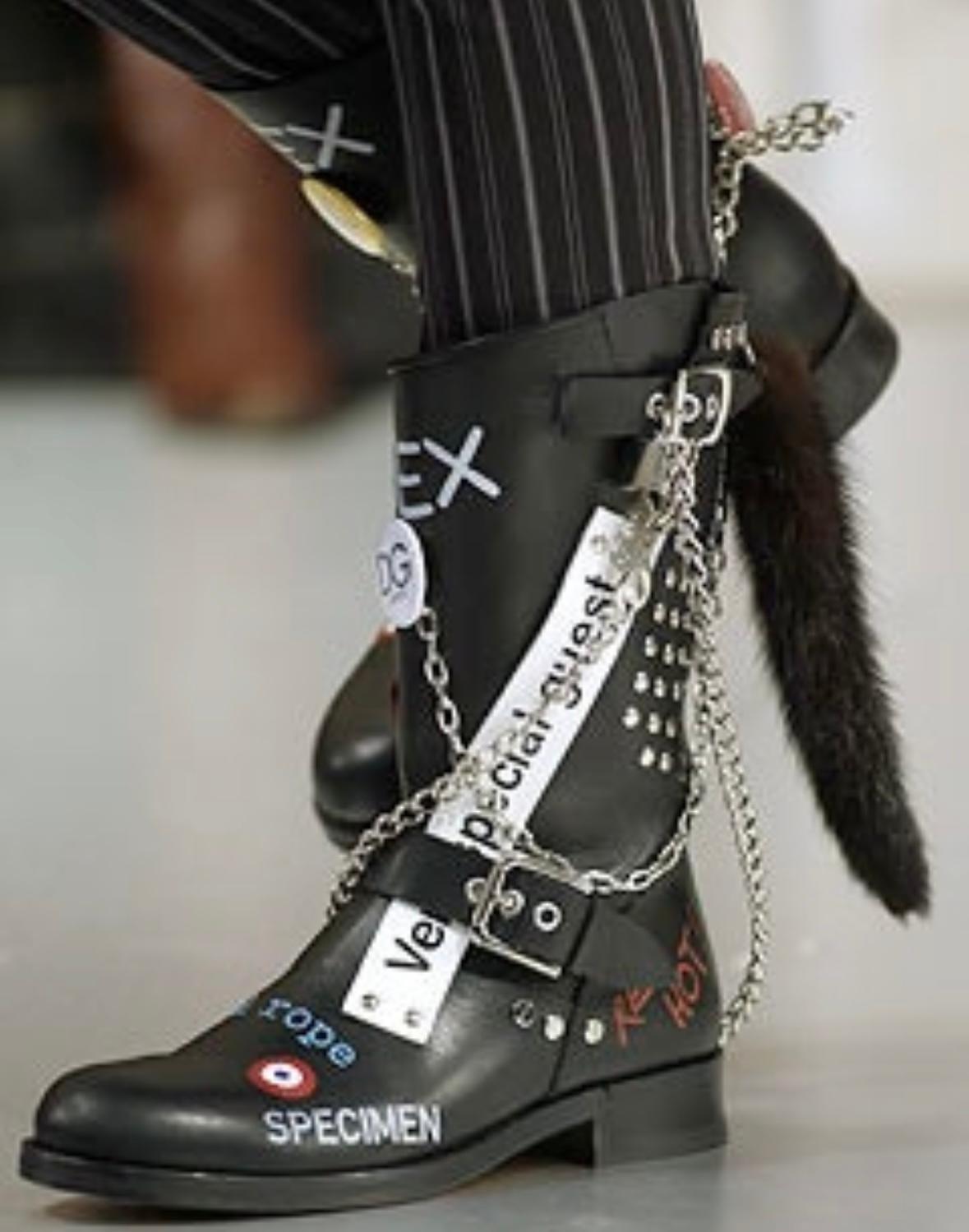 NWT S/S 2003 Dolce & Gabbana Studded Leather Punk Chain Large Tote Shoulder Bag - RealList