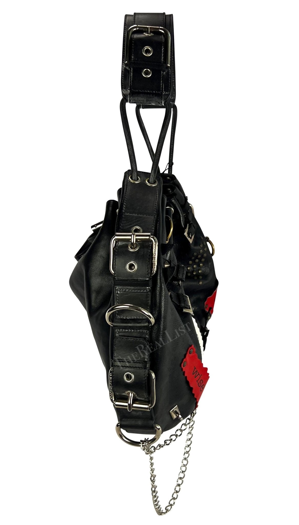 NWT S/S 2003 Dolce & Gabbana Studded Leather Punk Chain Large Tote Shoulder Bag - RealList