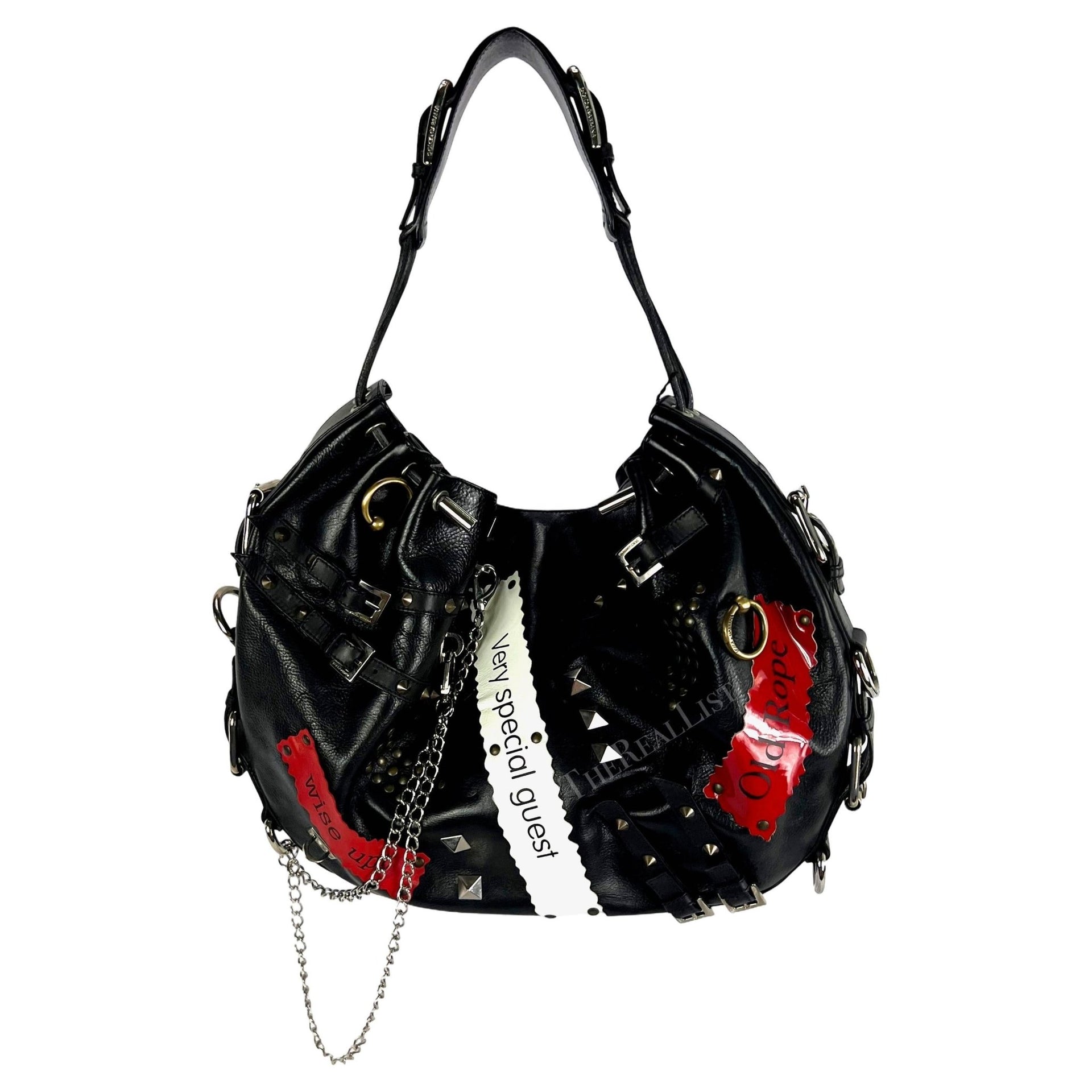 NWT S/S 2003 Dolce & Gabbana Studded Leather Punk Chain Large Tote Shoulder Bag - RealList