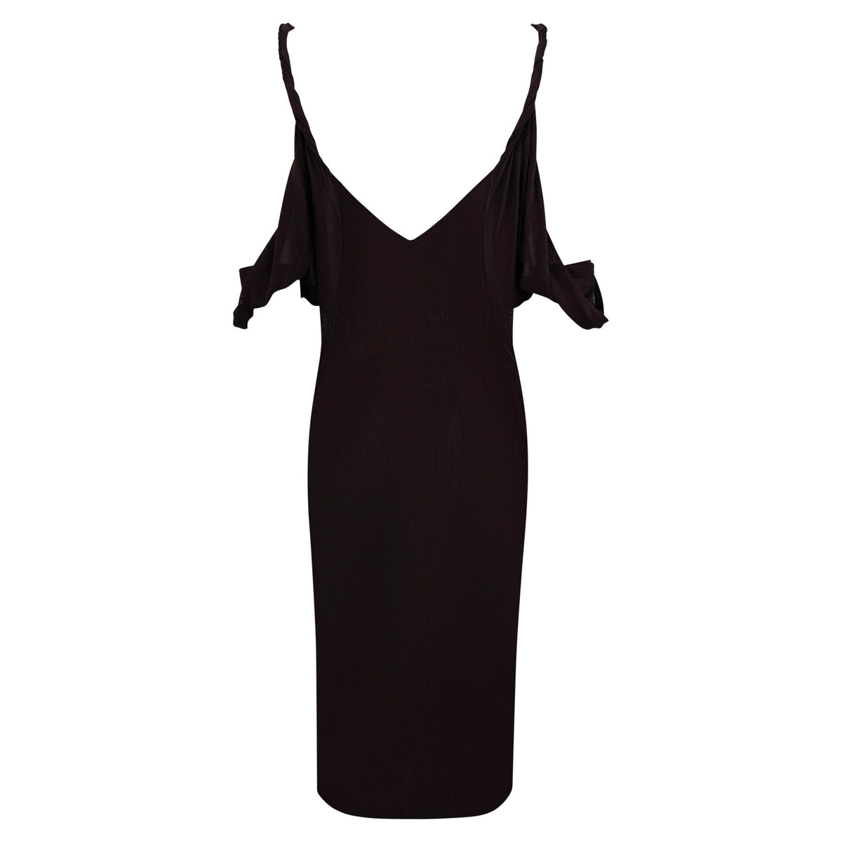 NWT S/S 2003 Gucci by Tom Ford Sheer Brown Stretch Viscose Plunging Dress - RealList