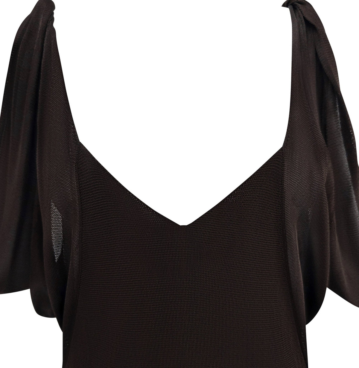 NWT S/S 2003 Gucci by Tom Ford Sheer Brown Stretch Viscose Plunging Dress - RealList