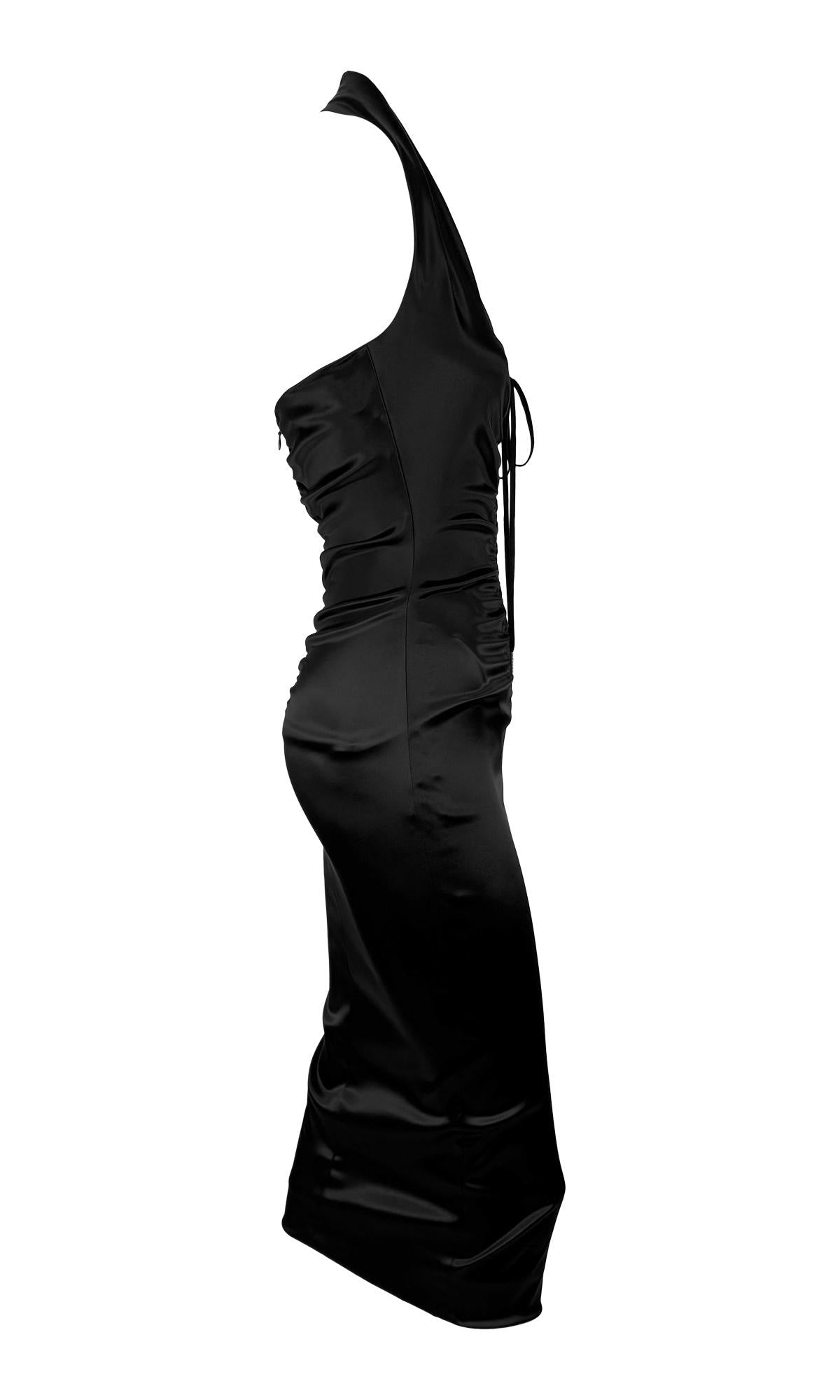 NWT S/S 2004 Dolce & Gabbana Black Corset Lace - Up Bodycon Halter Dress - RealList