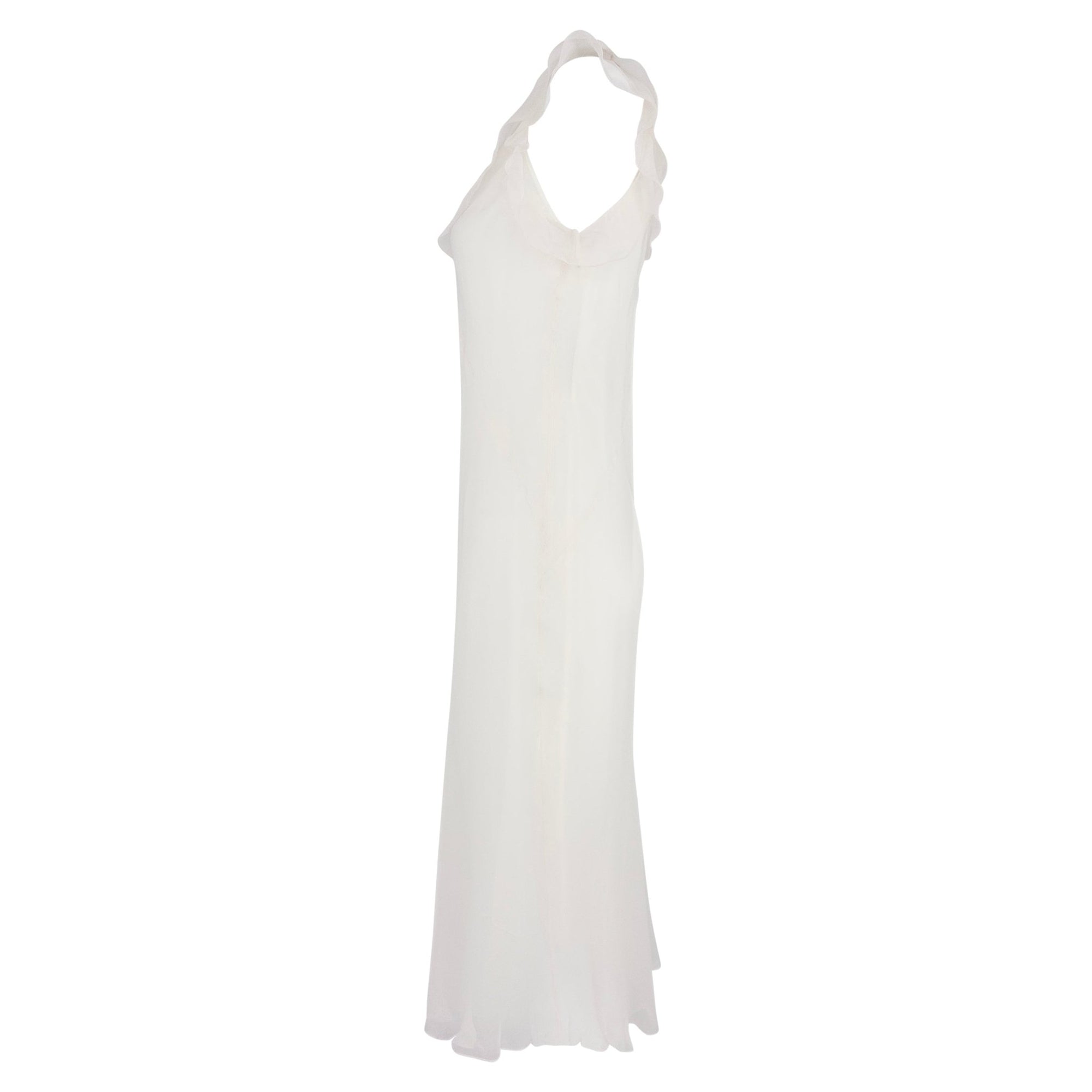 NWT S/S 2004 Jil Sander Light Pink Sheer Silk Chiffon Ruffle Dress Set - RealList