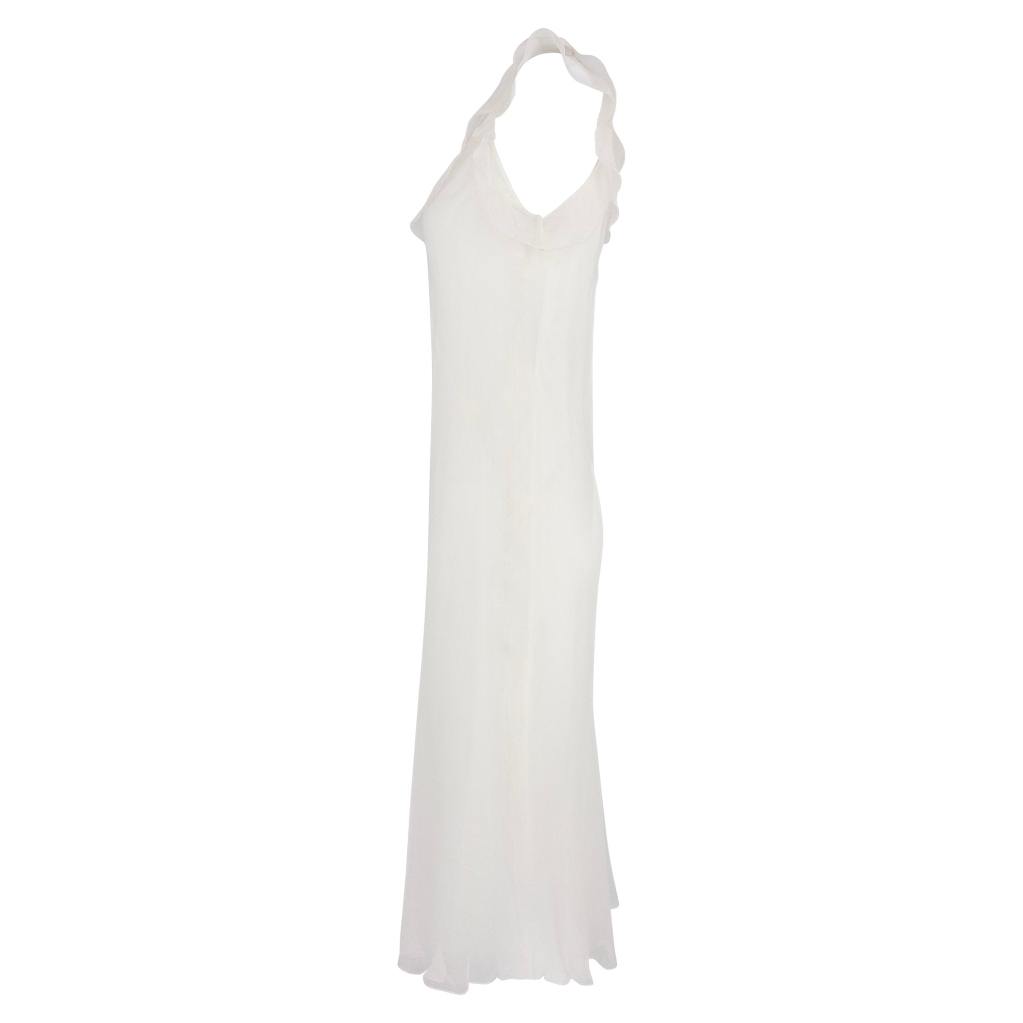 NWT S/S 2004 Jil Sander Light Pink Sheer Silk Chiffon Ruffle Dress Set - RealList