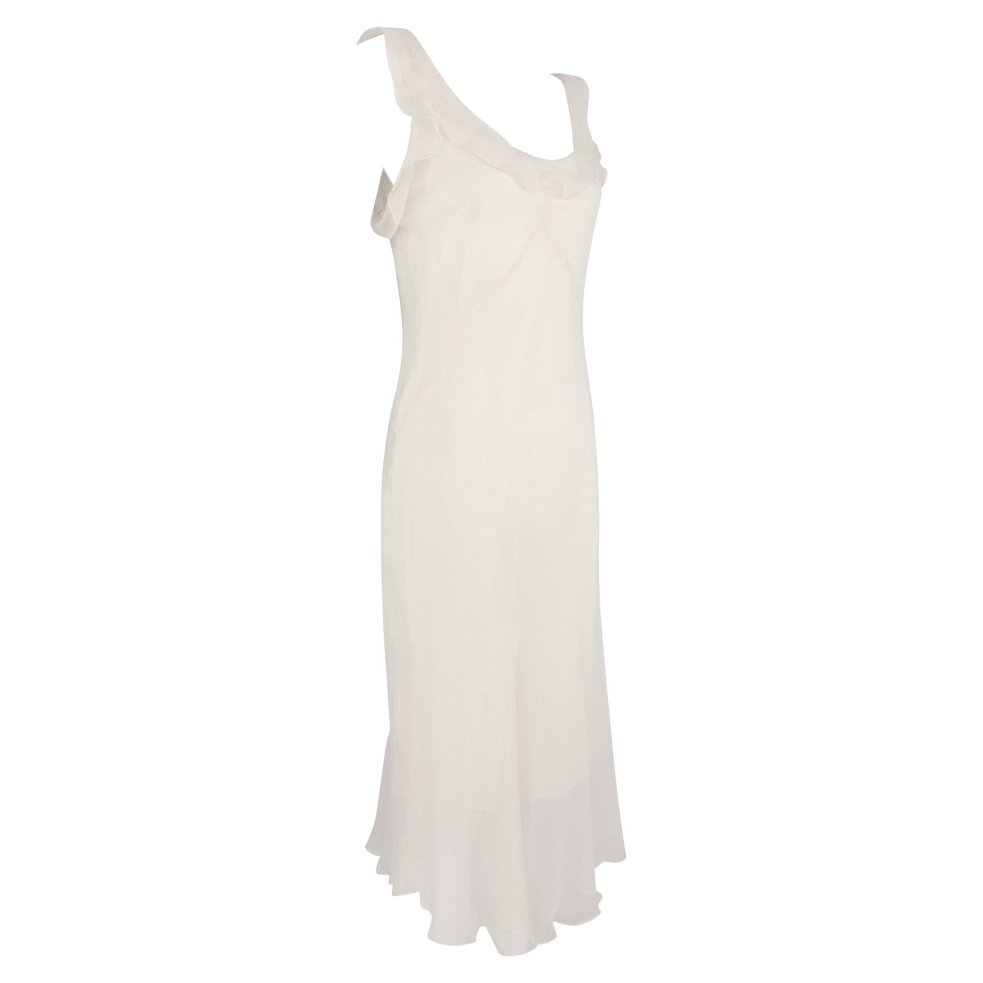 NWT S/S 2004 Jil Sander Light Pink Sheer Silk Chiffon Ruffle Dress Set - RealList