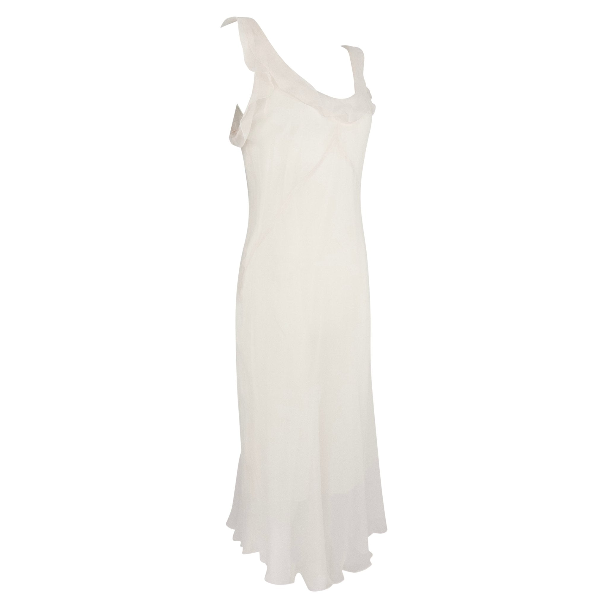 NWT S/S 2004 Jil Sander Light Pink Sheer Silk Chiffon Ruffle Dress Set - RealList