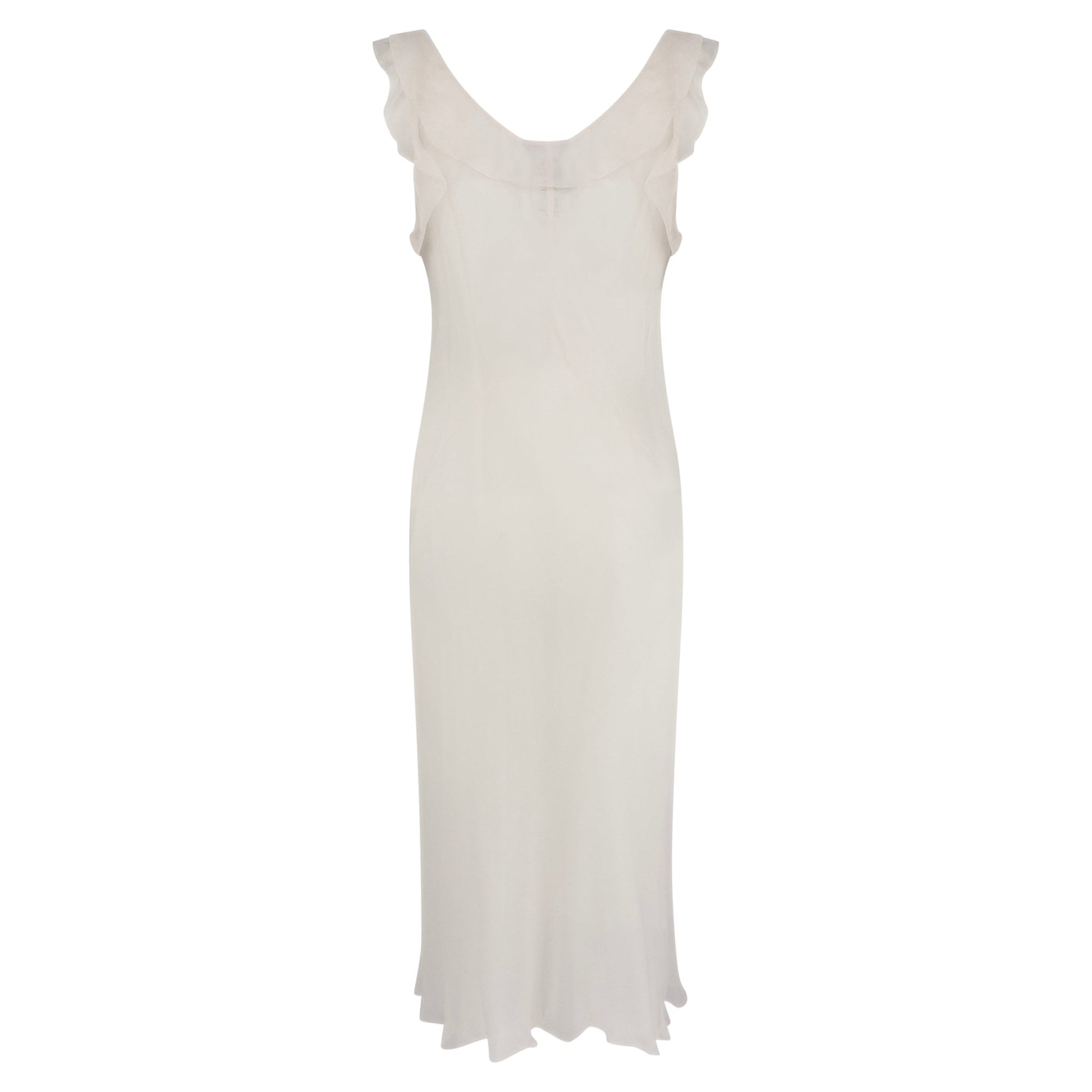NWT S/S 2004 Jil Sander Light Pink Sheer Silk Chiffon Ruffle Dress Set - RealList