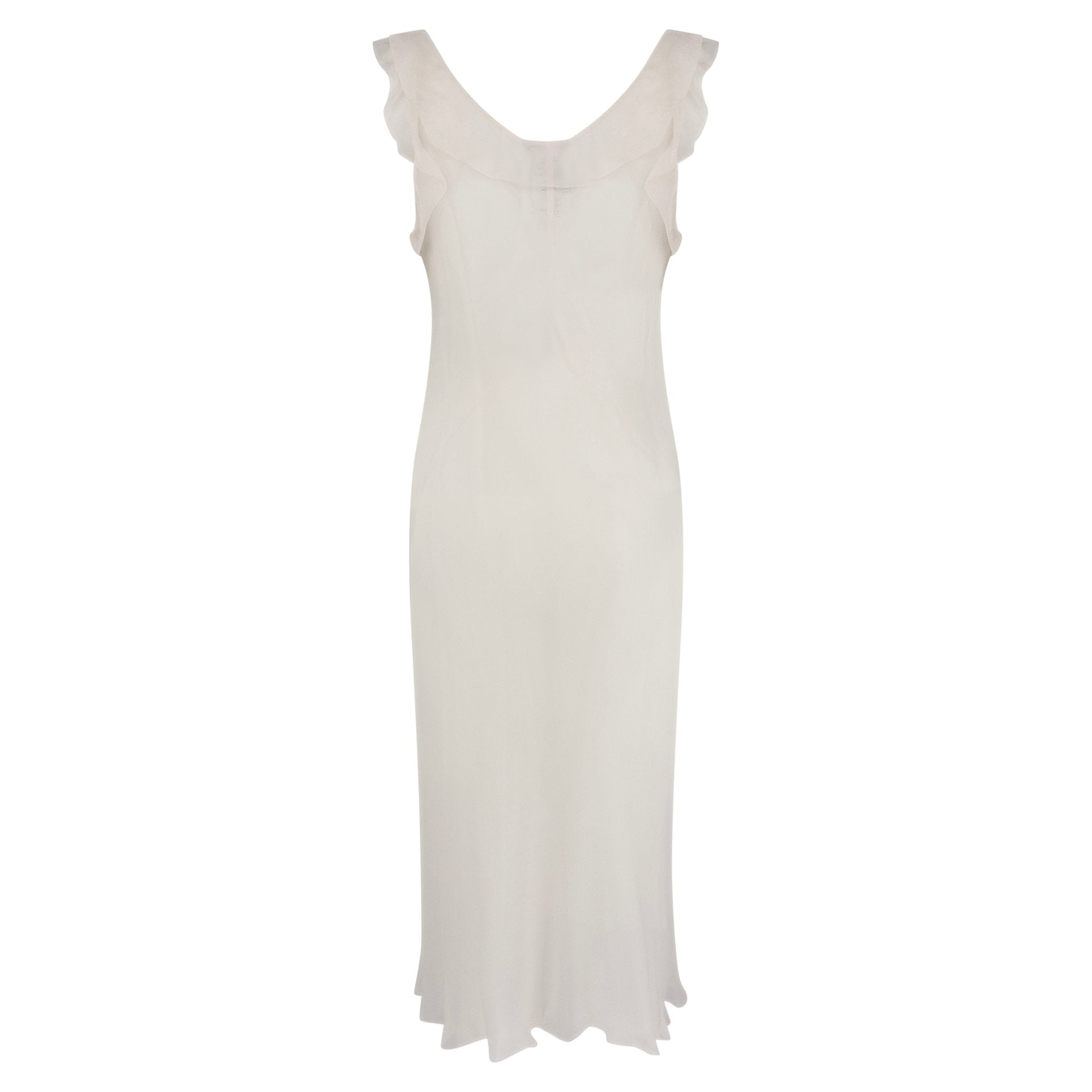 NWT S/S 2004 Jil Sander Light Pink Sheer Silk Chiffon Ruffle Dress Set - RealList
