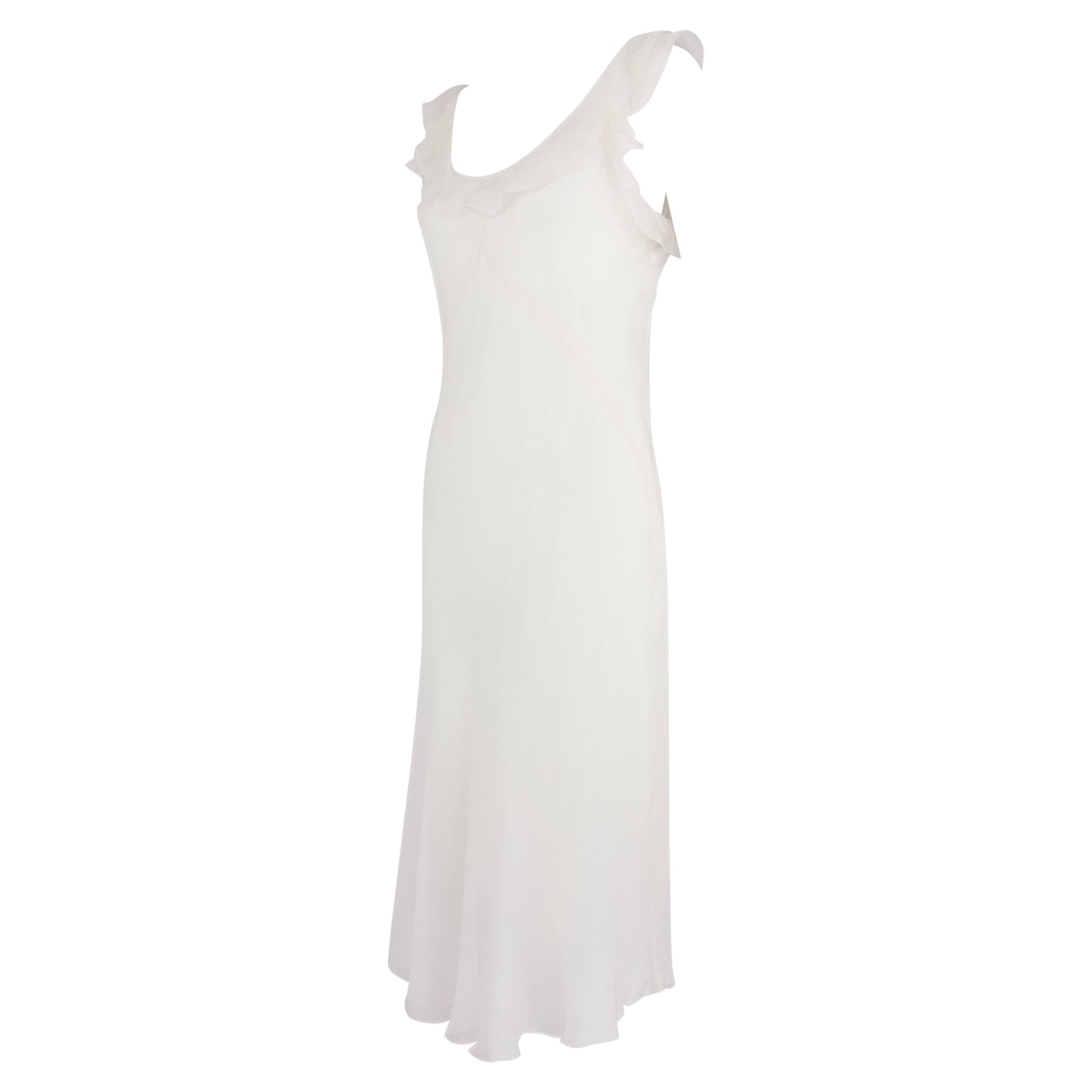 NWT S/S 2004 Jil Sander Light Pink Sheer Silk Chiffon Ruffle Dress Set - RealList