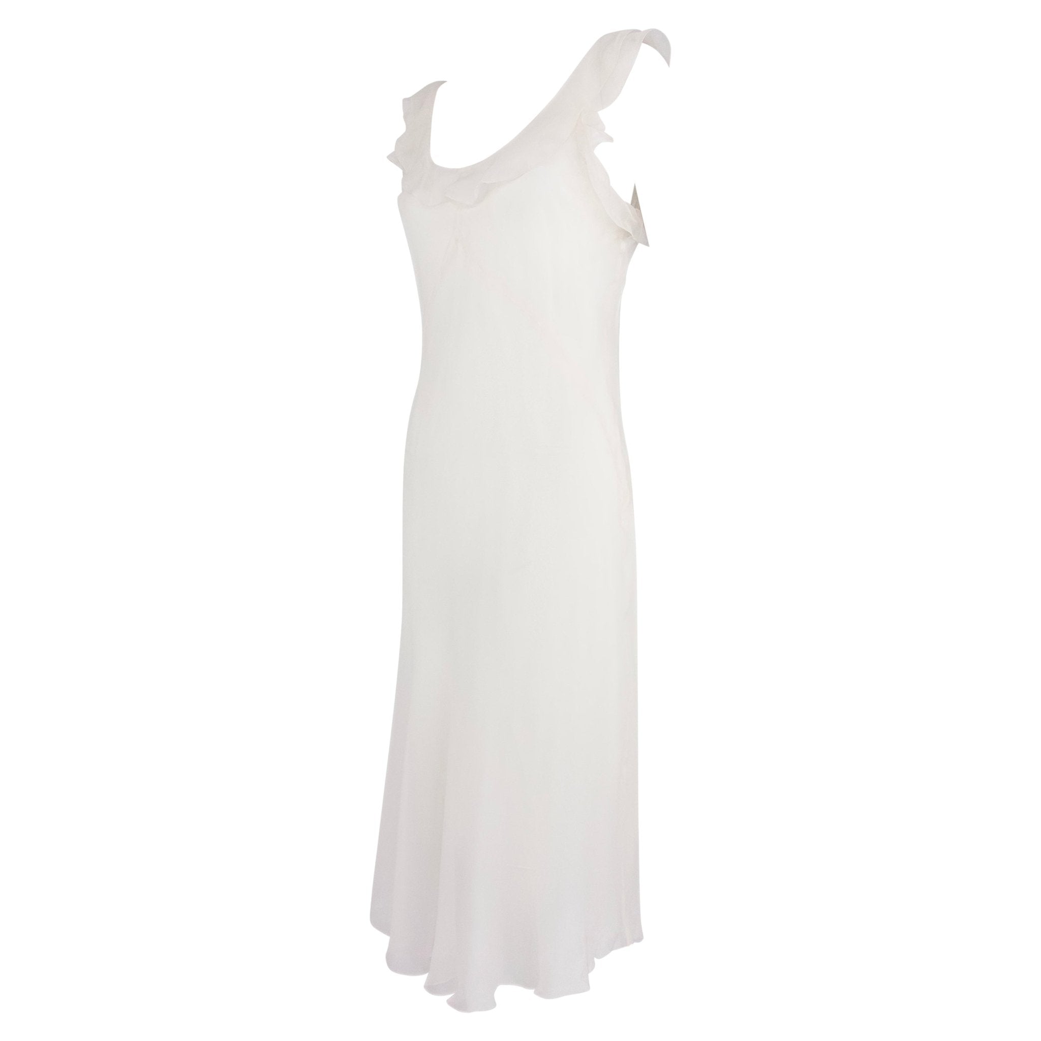 NWT S/S 2004 Jil Sander Light Pink Sheer Silk Chiffon Ruffle Dress Set - RealList
