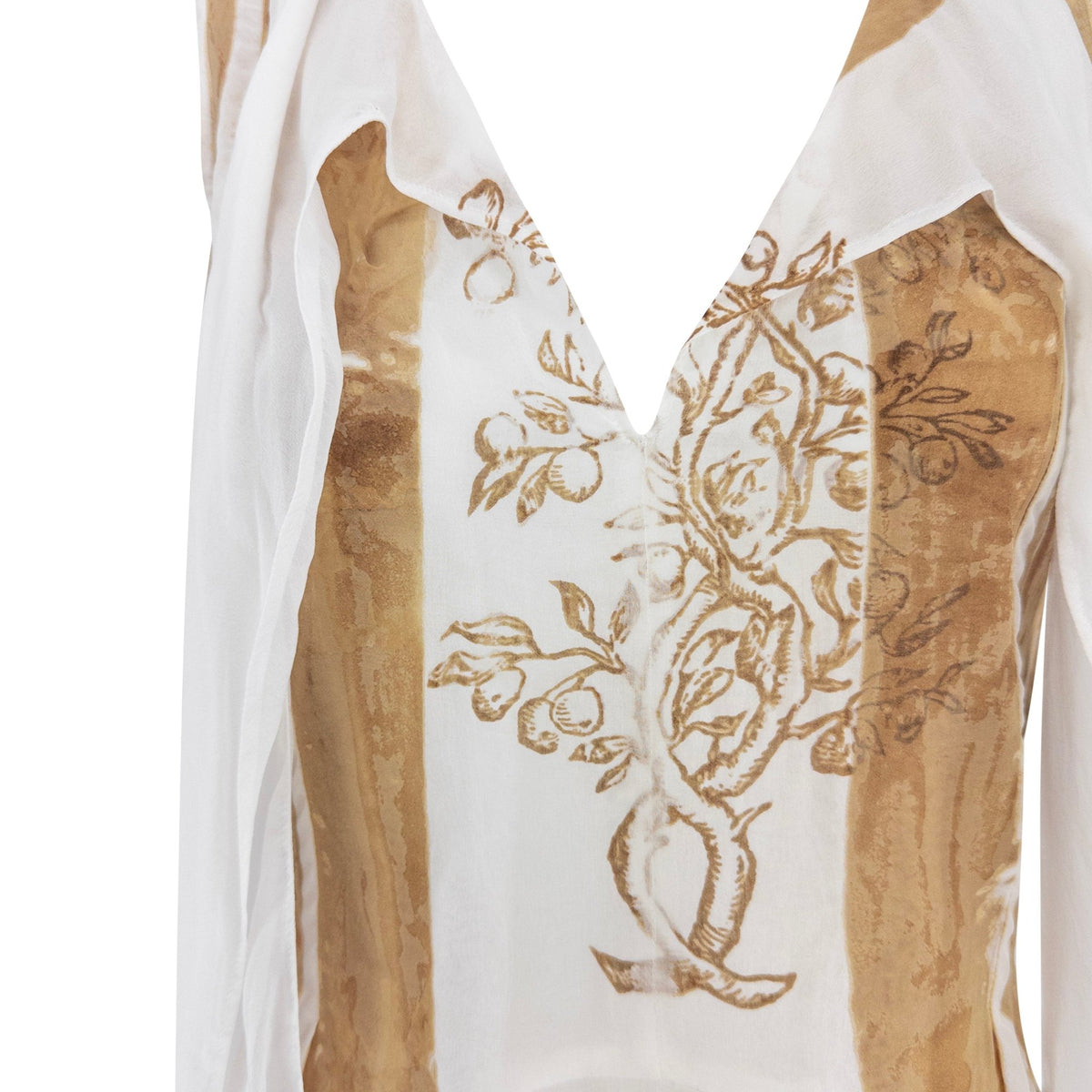 NWT S/S 2004 Jil Sander Runway Hand - Printed White Silk Dress - RealList