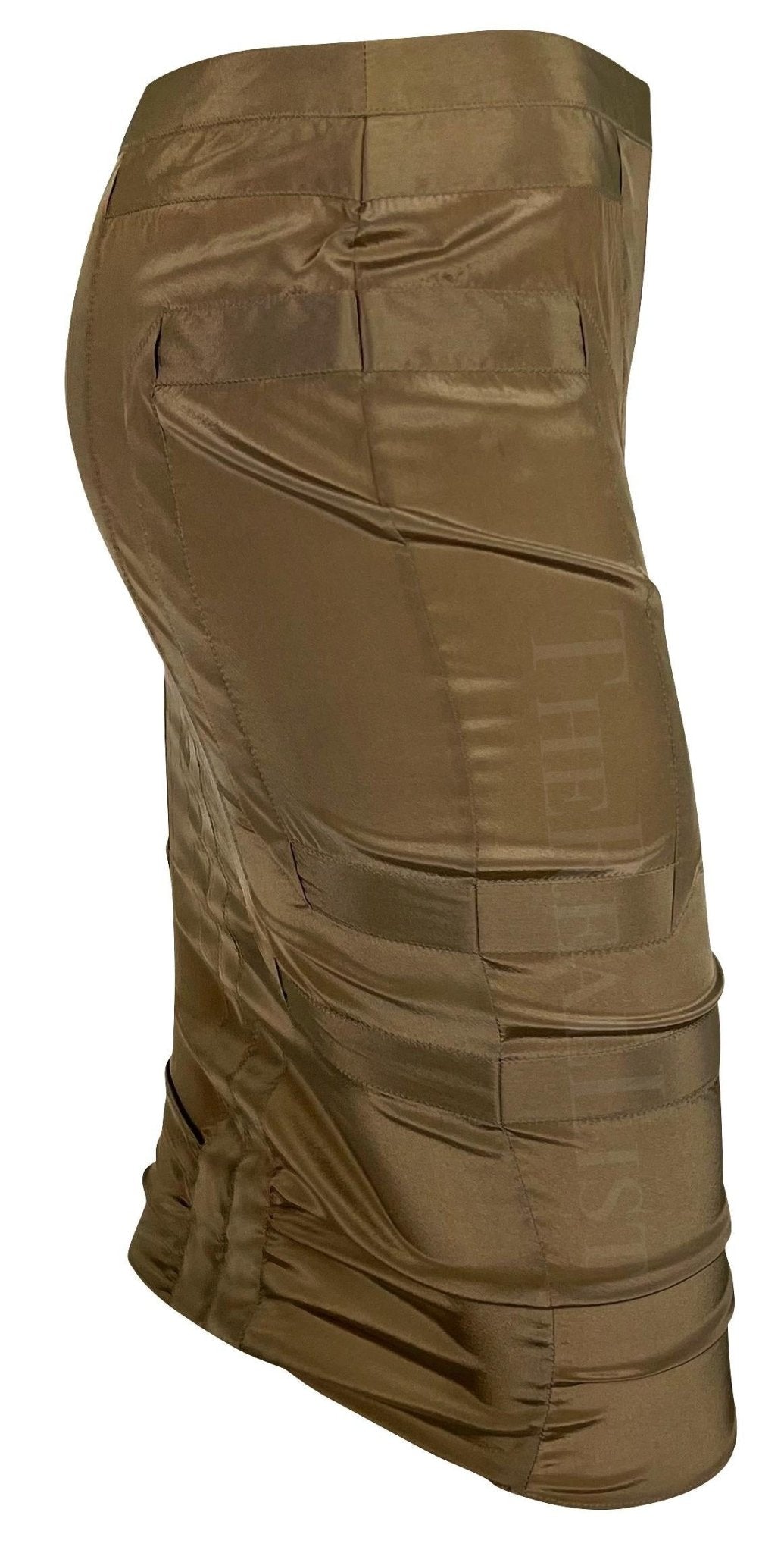 NWT S/S 2005 Gucci Taupe Panel Wiggle Pencil Skirt - RealList