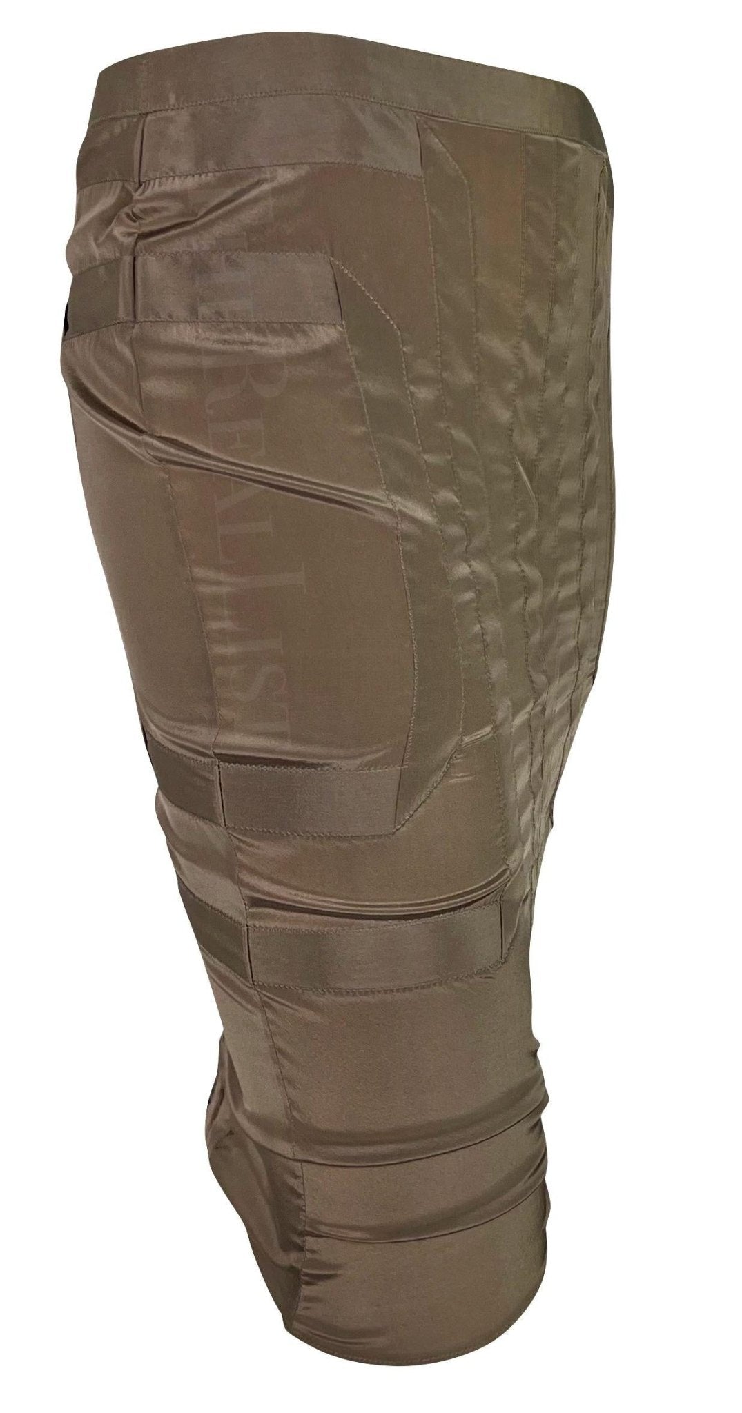 NWT S/S 2005 Gucci Taupe Panel Wiggle Pencil Skirt - RealList