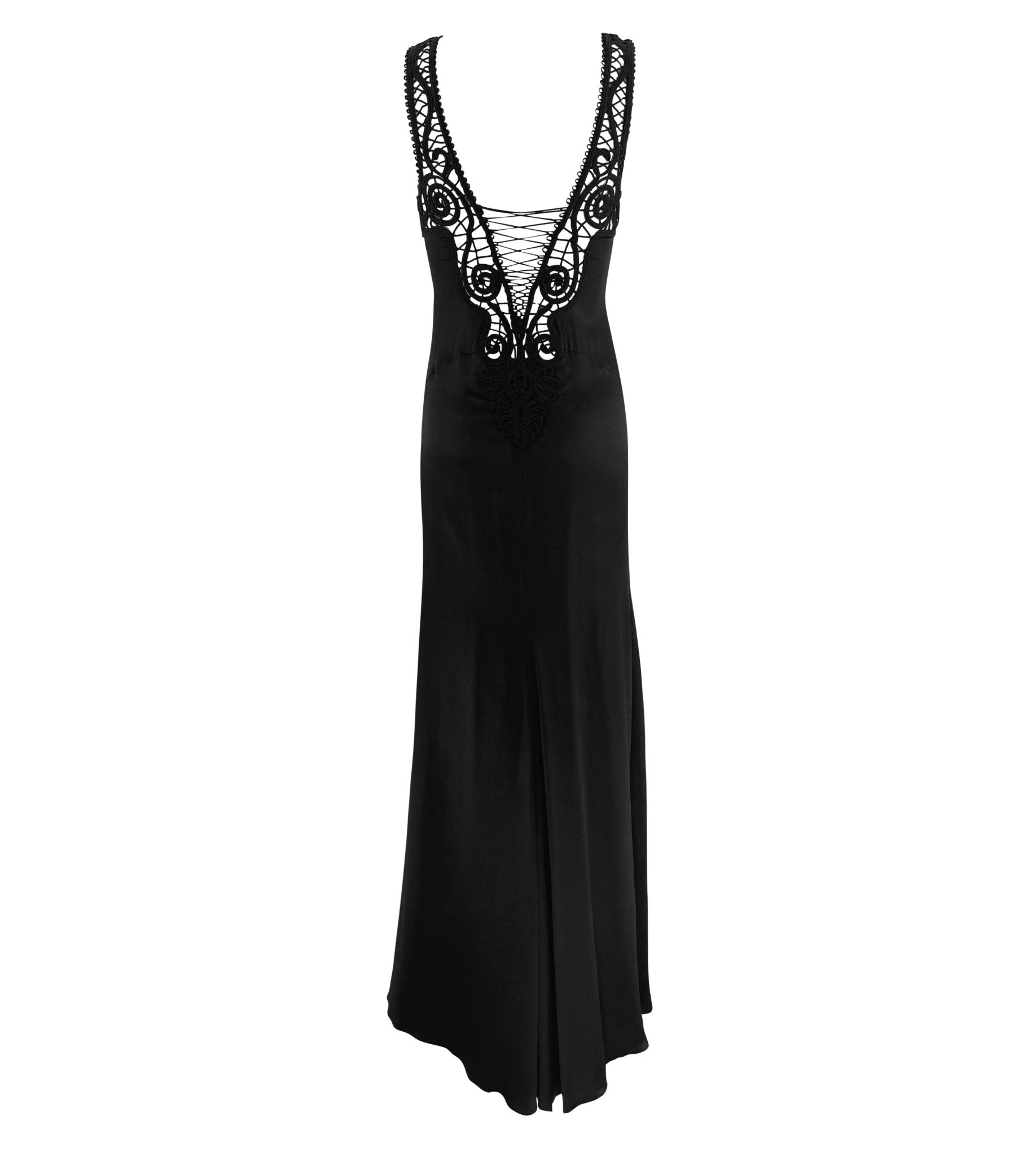 NWT S/S 2006 Versace by Donatella Sheer Plunging Backless Silk Satin Slip Gown - RealList