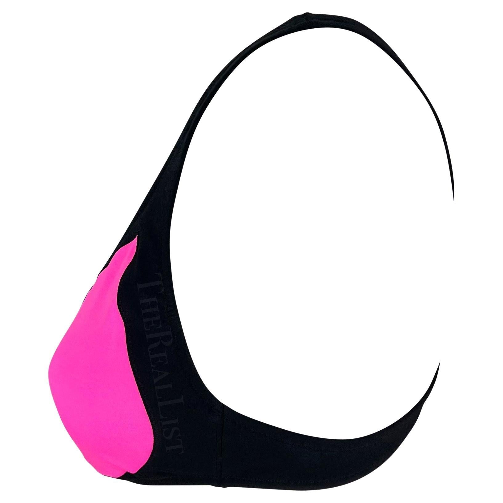 Resort 2009 Alexander McQueen Black Hot Pink Bikini Bralette Top - RealList