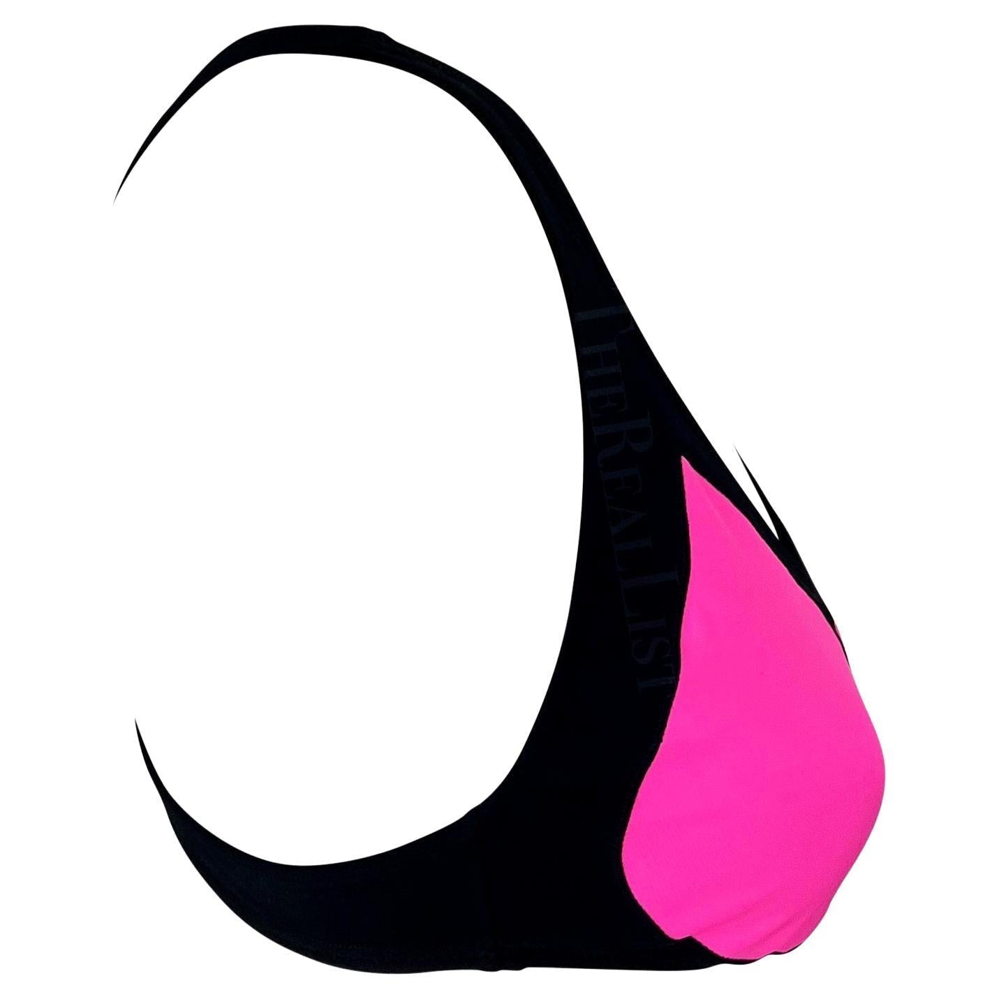 Resort 2009 Alexander McQueen Black Hot Pink Bikini Bralette Top - RealList