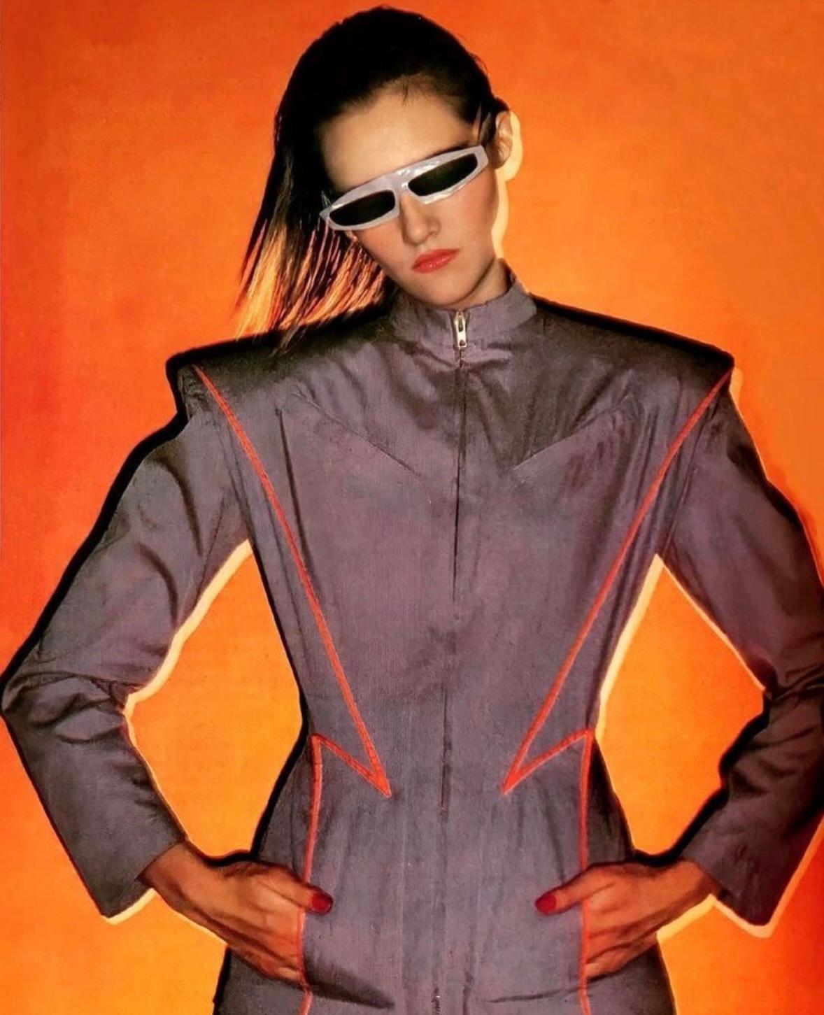 S/S 1979 Thierry Mugler Runway Brown Faux Tortoise Shell Rounded Sunglasses - RealList