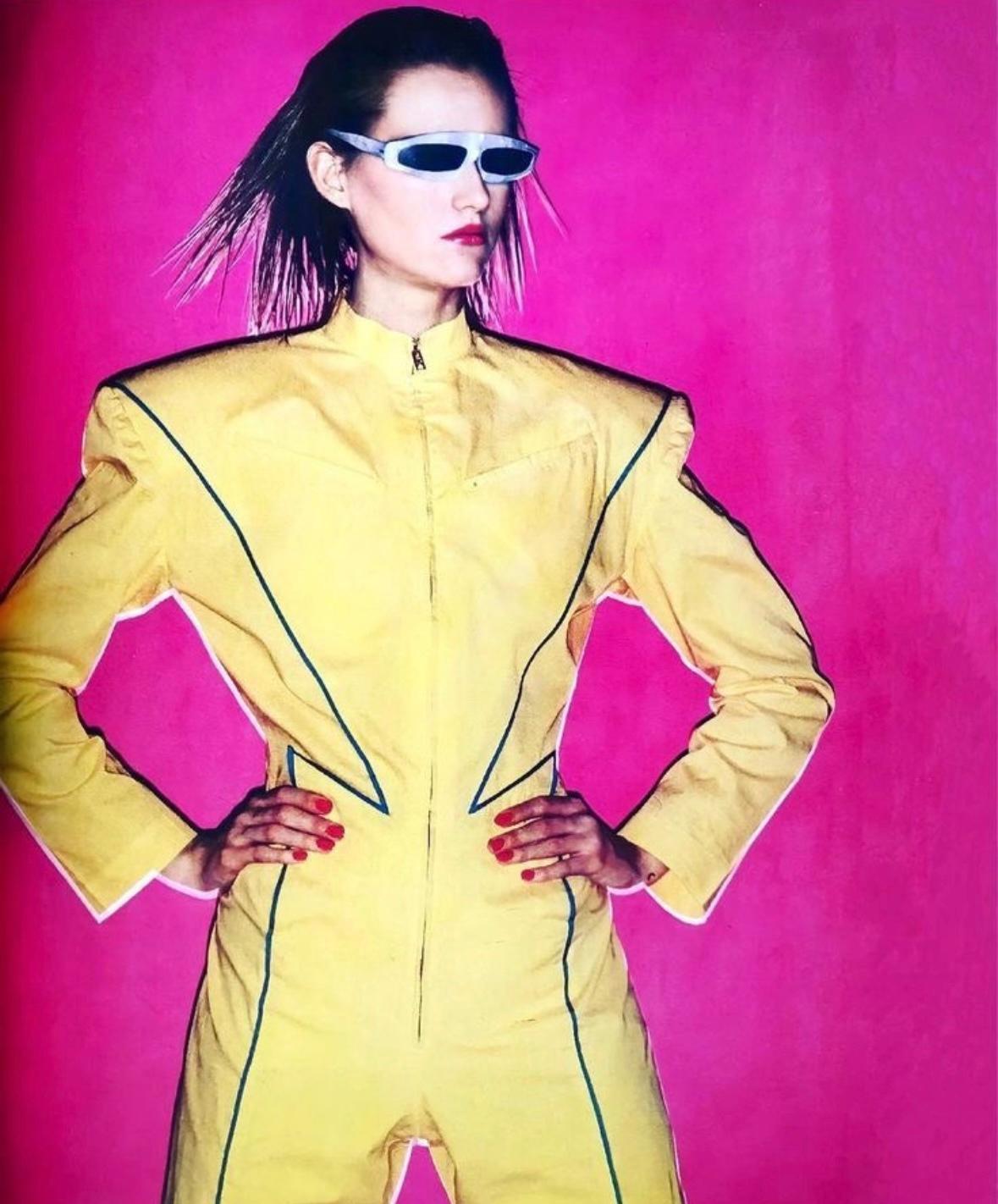 S/S 1979 Thierry Mugler Runway Brown Faux Tortoise Shell Rounded Sunglasses - RealList