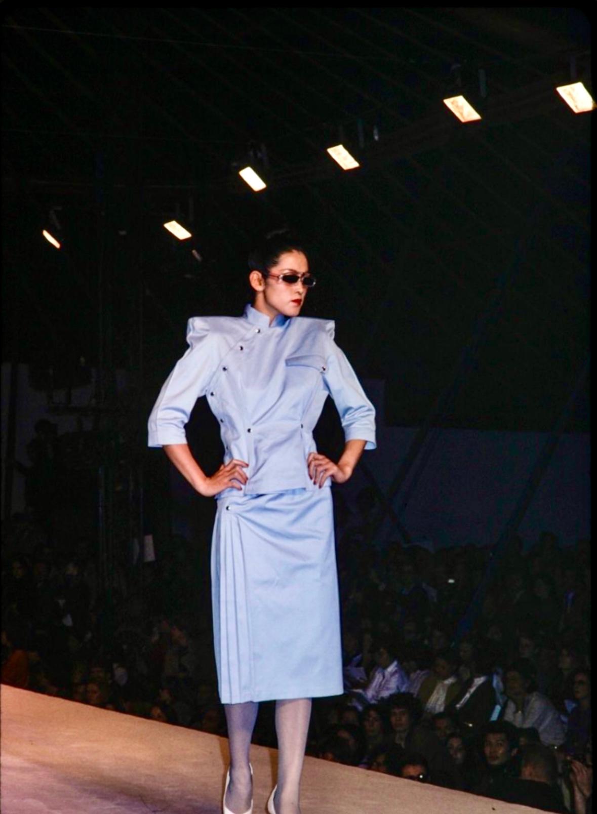 S/S 1979 Thierry Mugler Runway Brown Faux Tortoise Shell Rounded Sunglasses - RealList