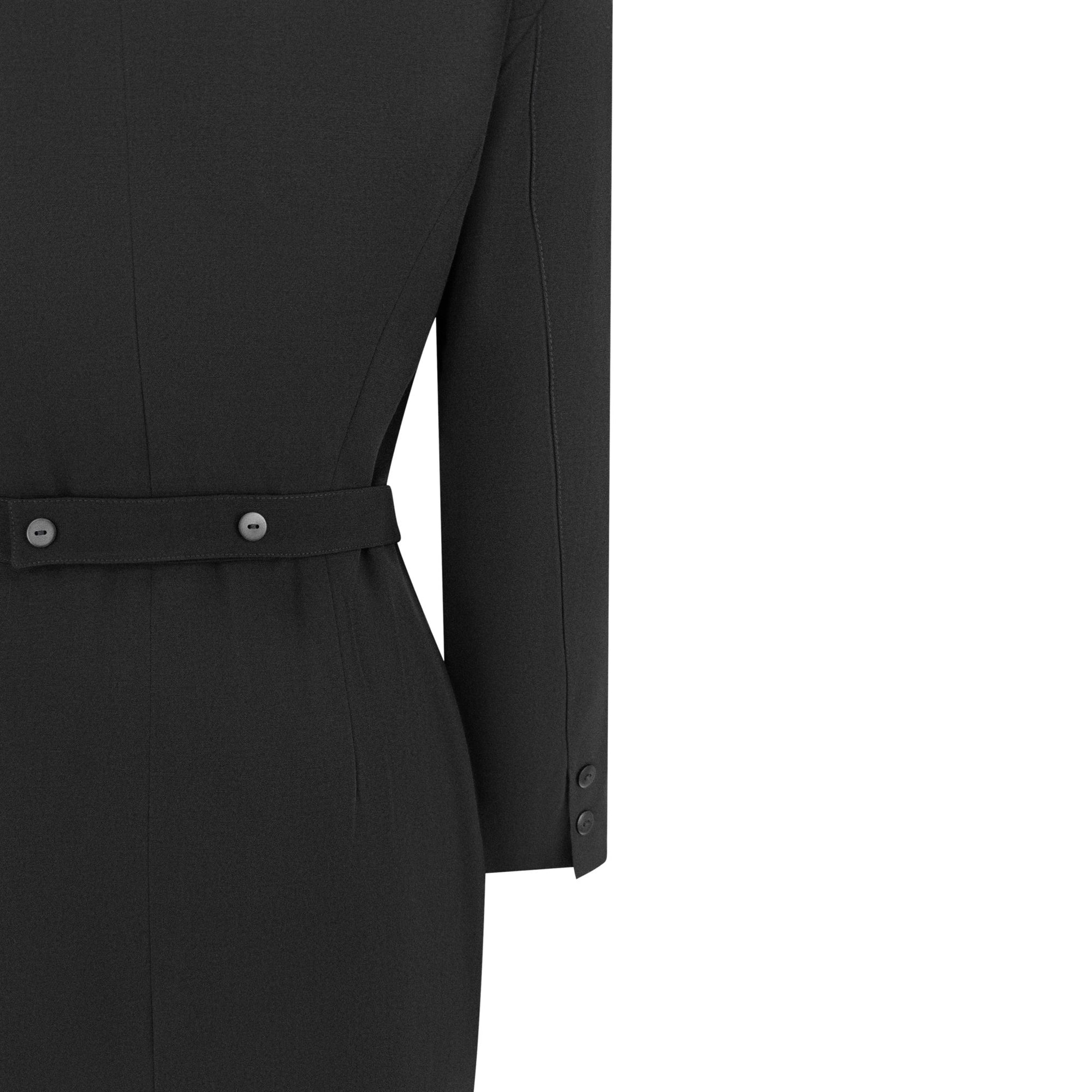 S/S 1983 Jean Paul Gaultier Runway Black Button Up Tuxedo Coat Dress - RealList