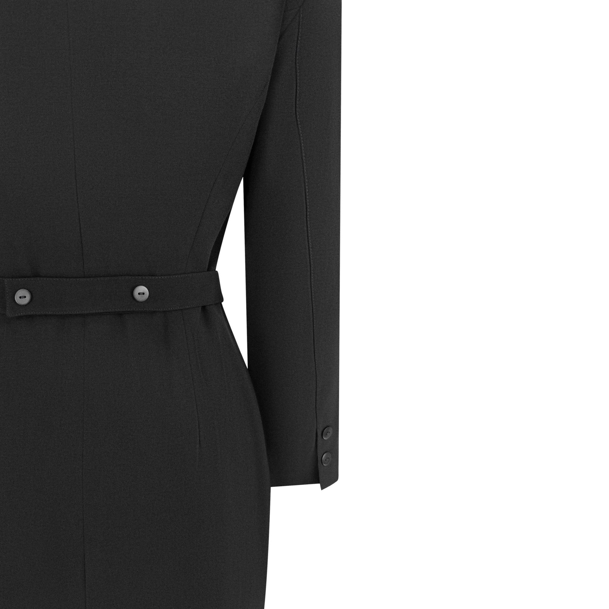S/S 1983 Jean Paul Gaultier Runway Black Button Up Tuxedo Coat Dress - RealList