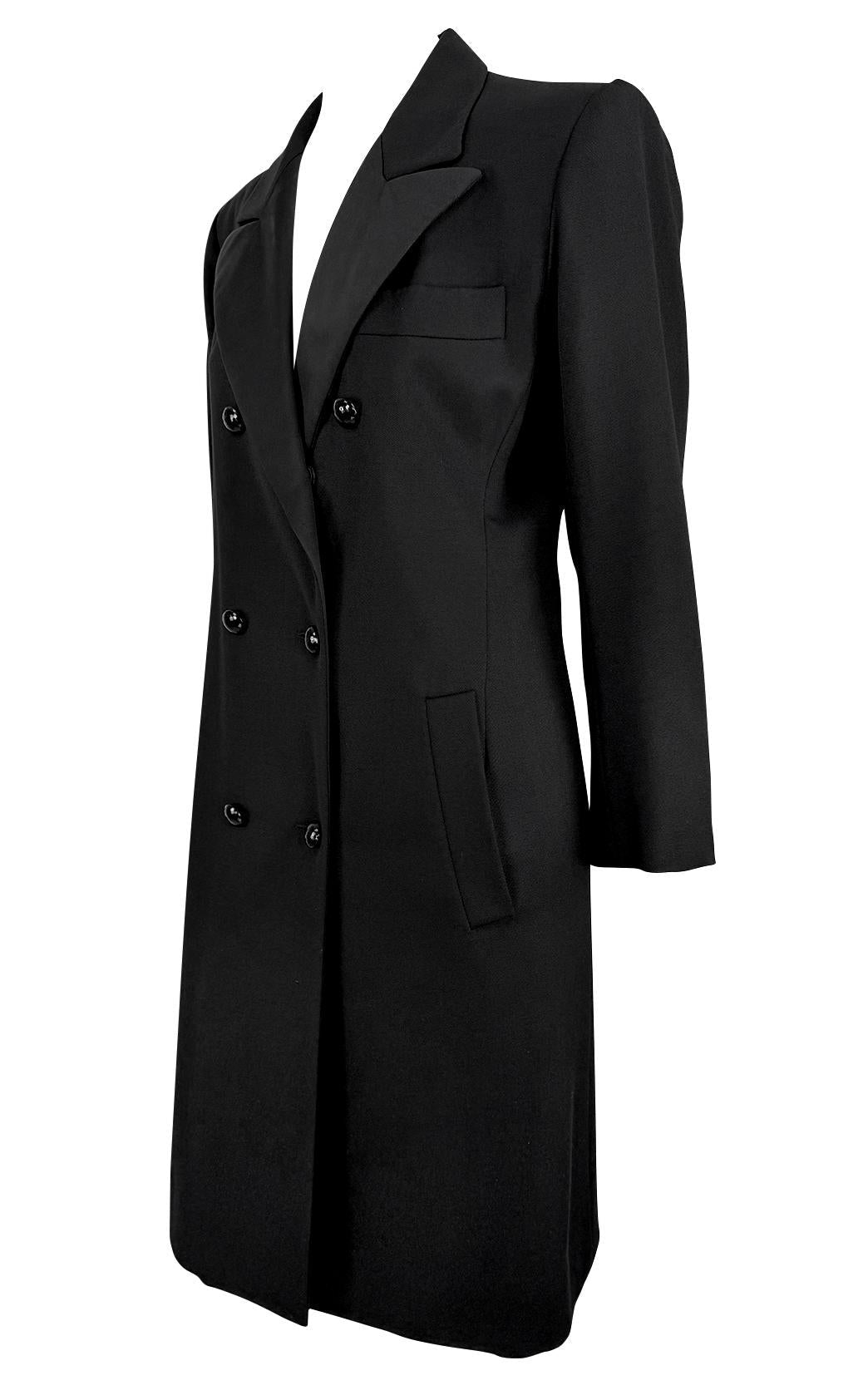 S/S 1983 Saint Laurent Rive Gauche Runway Ad Black 'Le Smoking' Tuxedo Dress - RealList