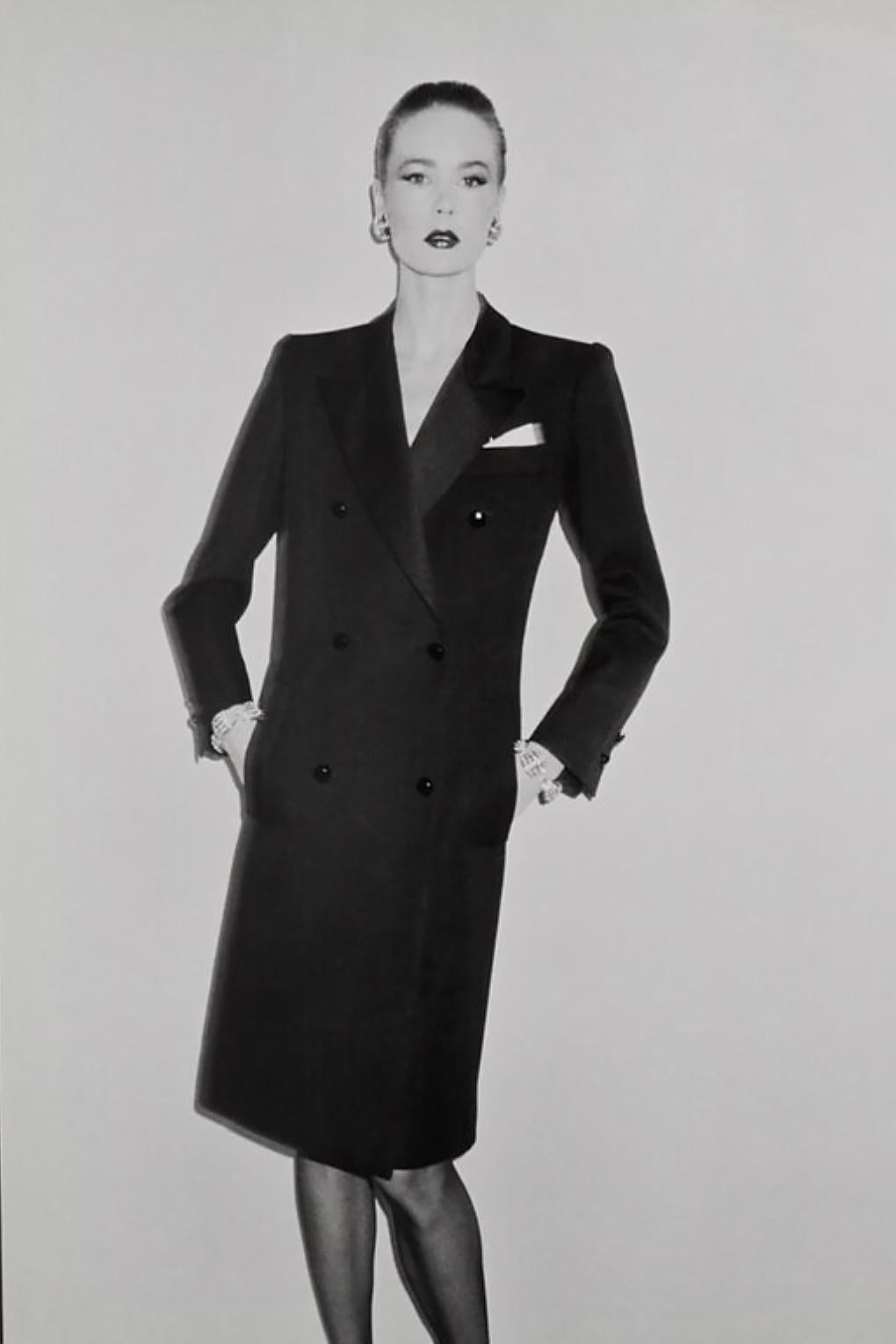 S/S 1983 Saint Laurent Rive Gauche Runway Ad Black 'Le Smoking' Tuxedo Dress - RealList