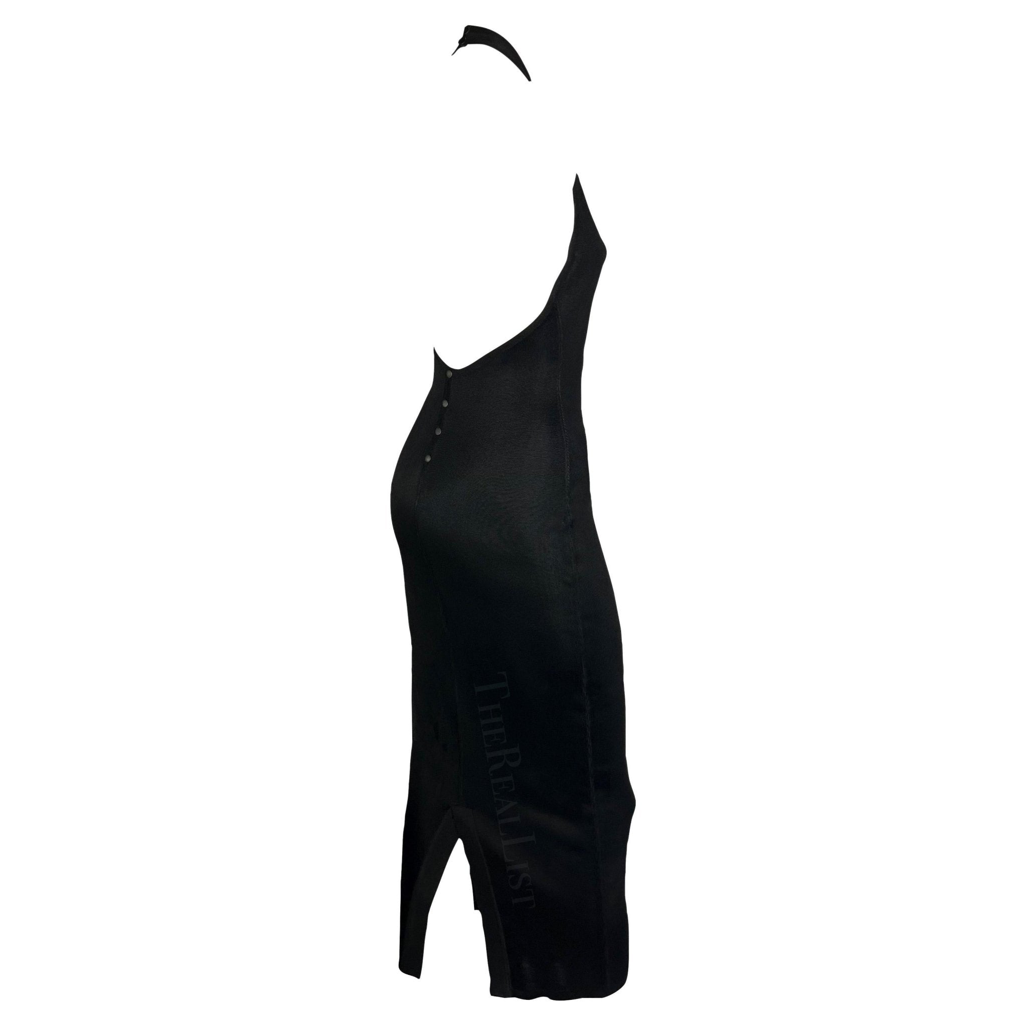 S/S 1986 Azzedine Alaïa Black Knit Halter Neck Bodycon Backless Dress - RealList