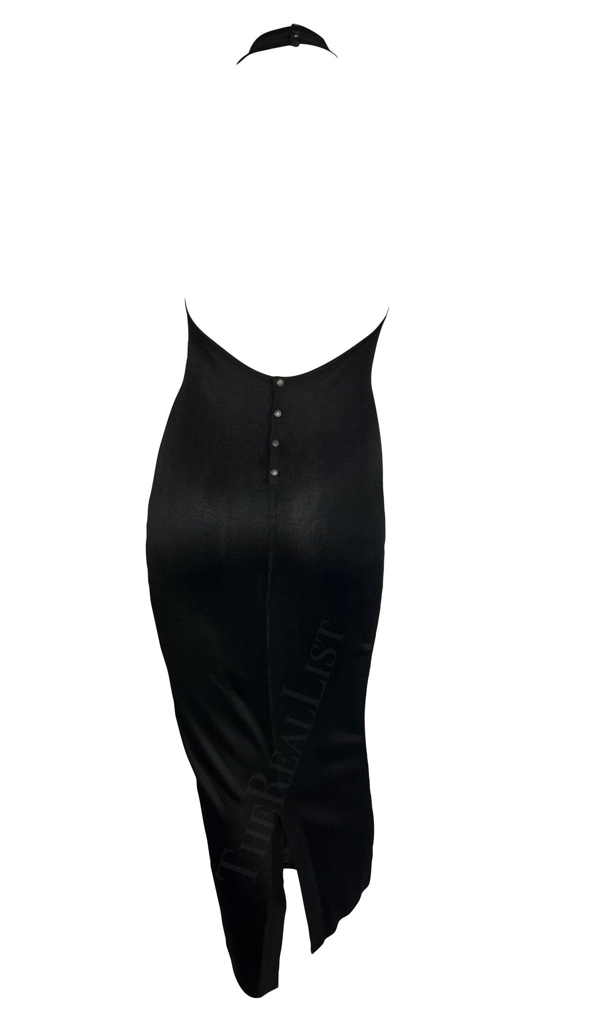 S/S 1986 Azzedine Alaïa Black Knit Halter Neck Bodycon Backless Dress - RealList