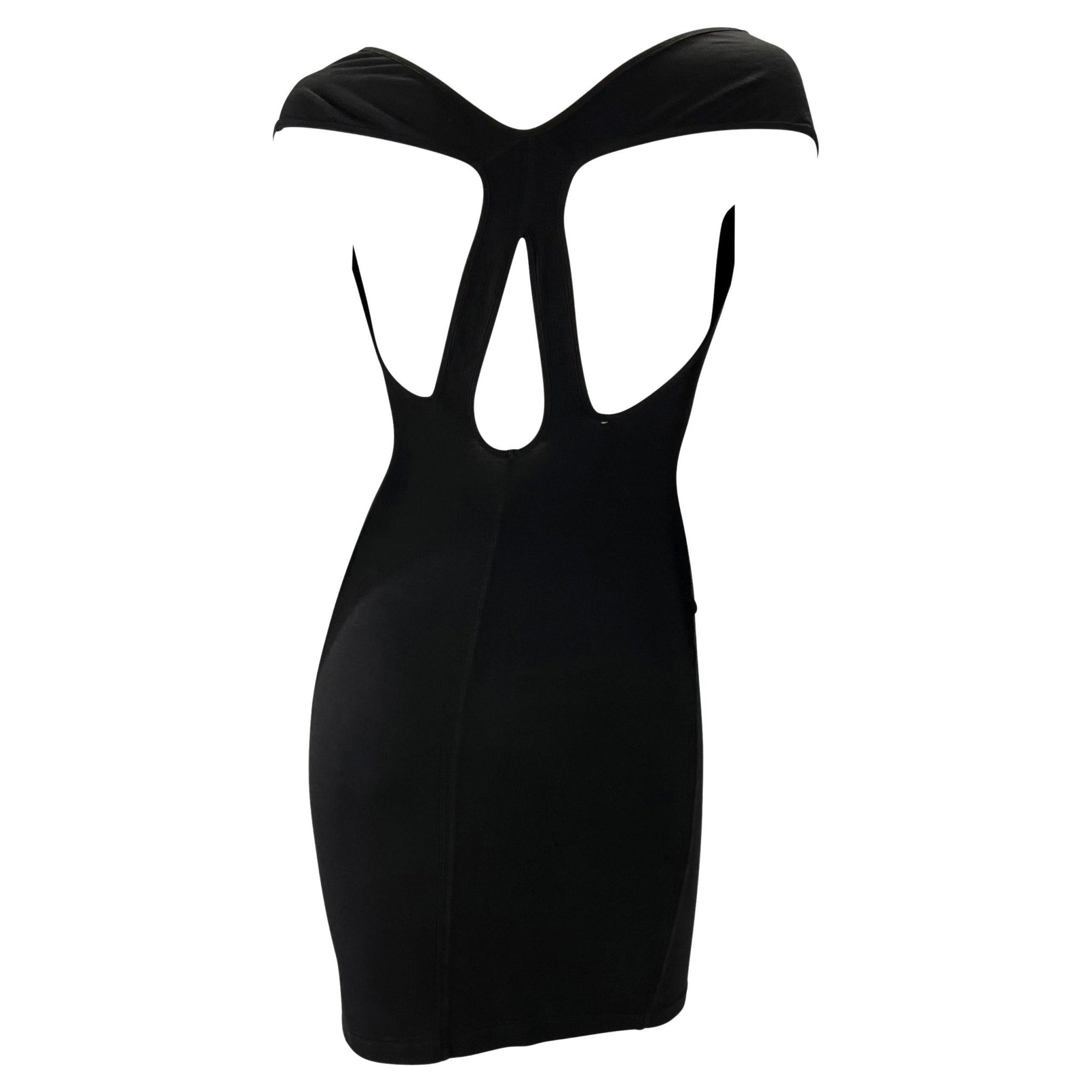 S/S 1989 Azzedine Alaïa Black Bodycon Cut - Out Mini Dress - RealList