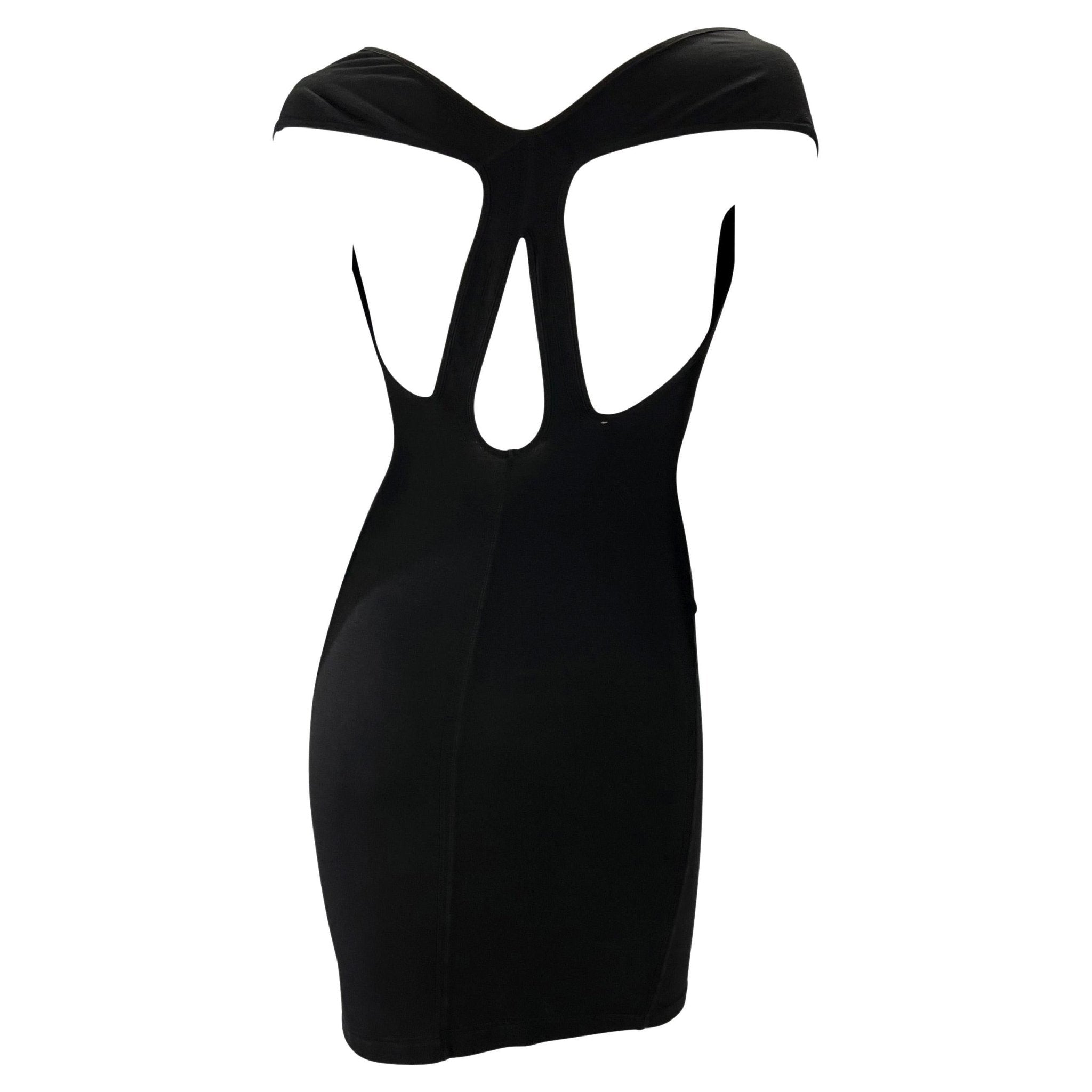 S/S 1989 Azzedine Alaïa Black Bodycon Cut - Out Mini Dress - RealList
