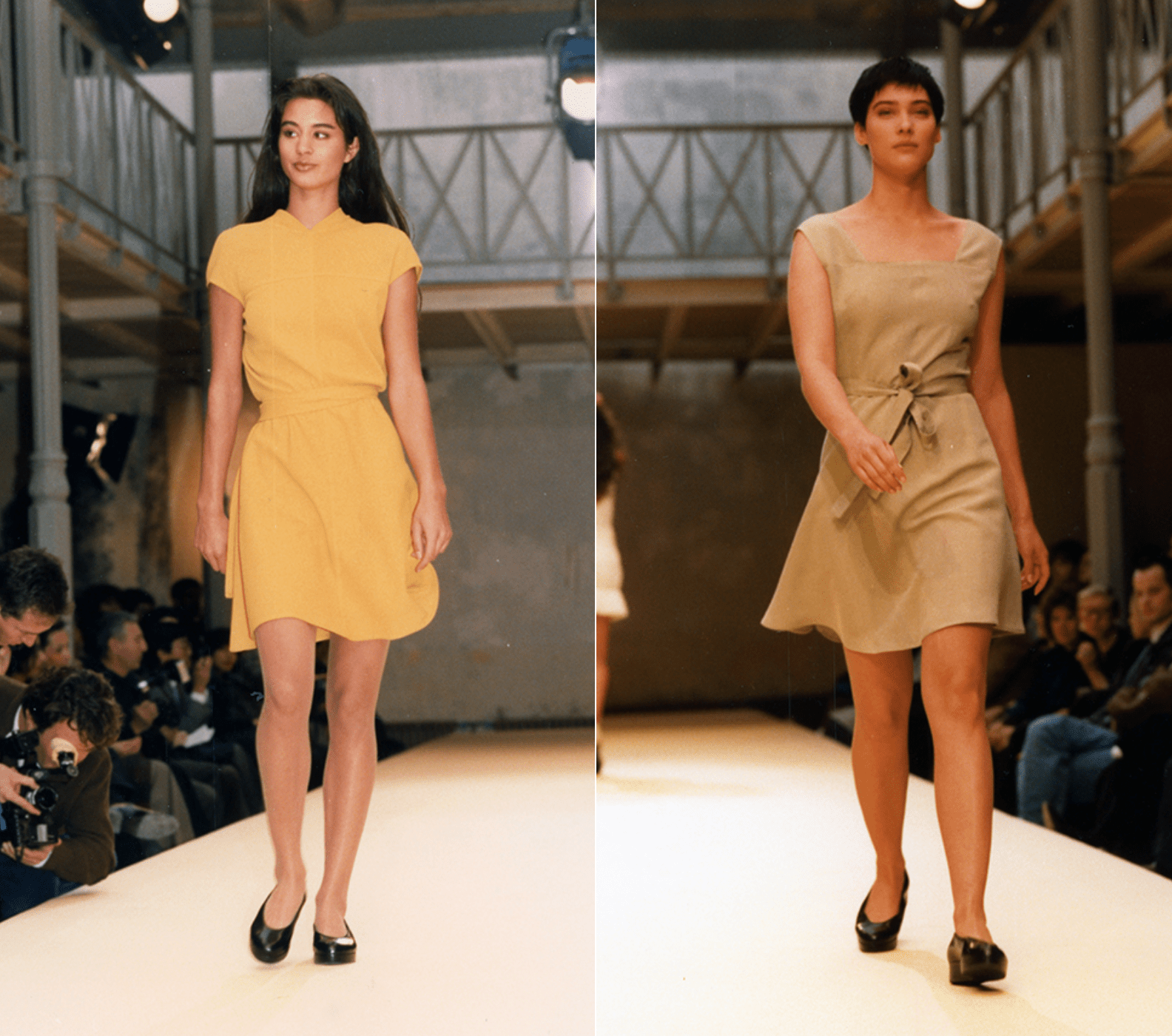 S/S 1989 Azzedine Alaïa Marigold Yellow Cotton Sleeveless Wrap Mini Dress - RealList