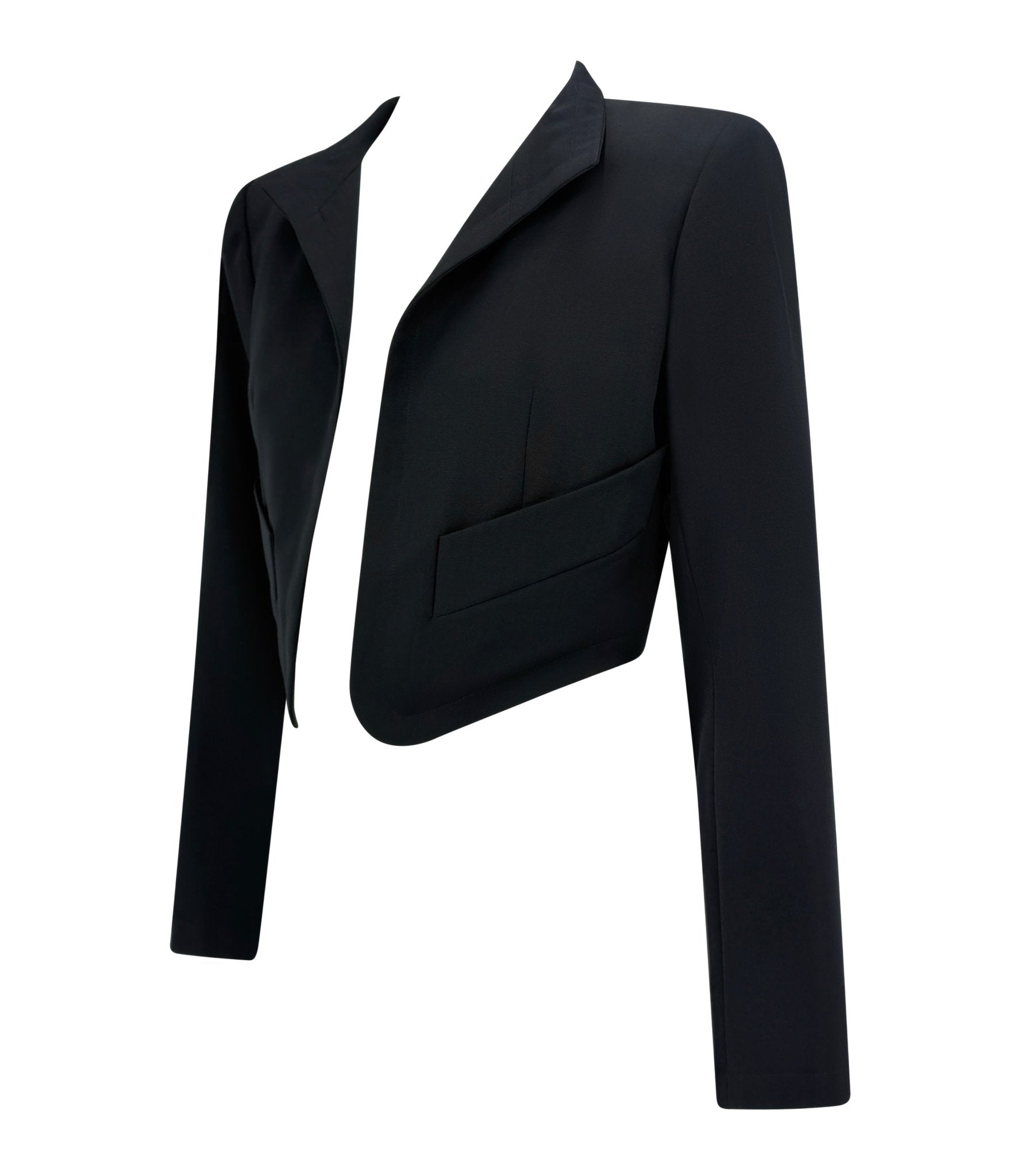 S/S 1990 Yves Saint Laurent Cropped Bolero Oversized Gold Button Jacket - RealList