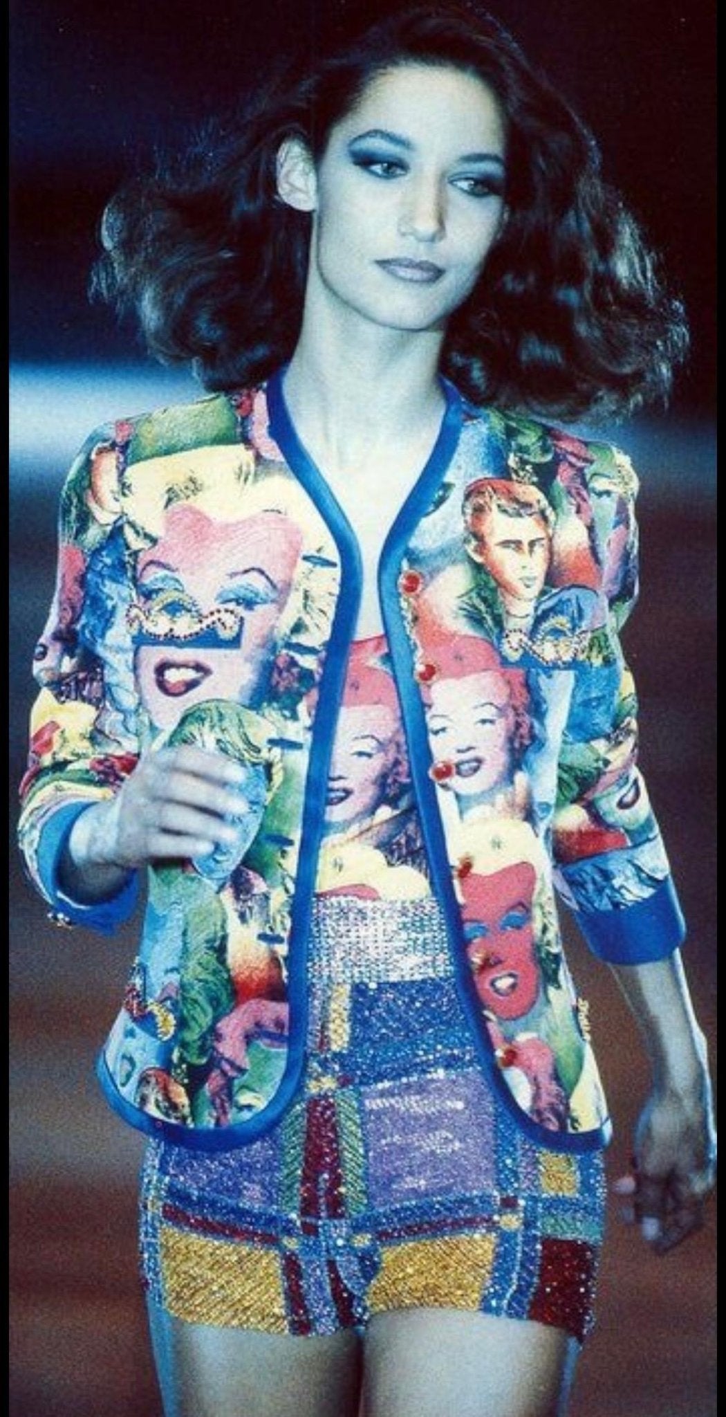 S/S 1991 Gianni Versace Marilyn Monroe Warhol Inspired Print Pop Art Skirt Suit - RealList