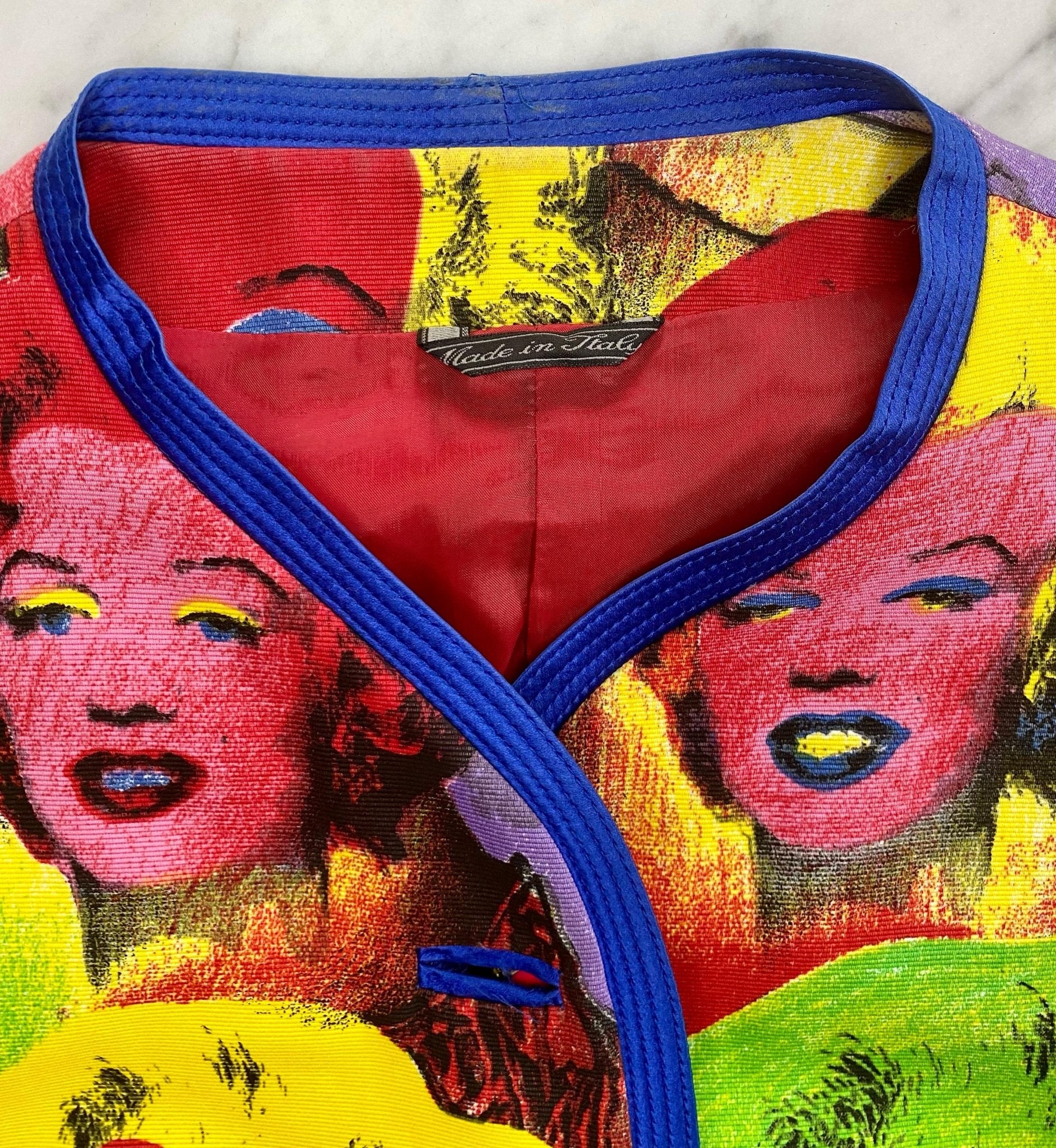 S/S 1991 Gianni Versace Marilyn Monroe Warhol Inspired Print Pop Art Skirt Suit - RealList