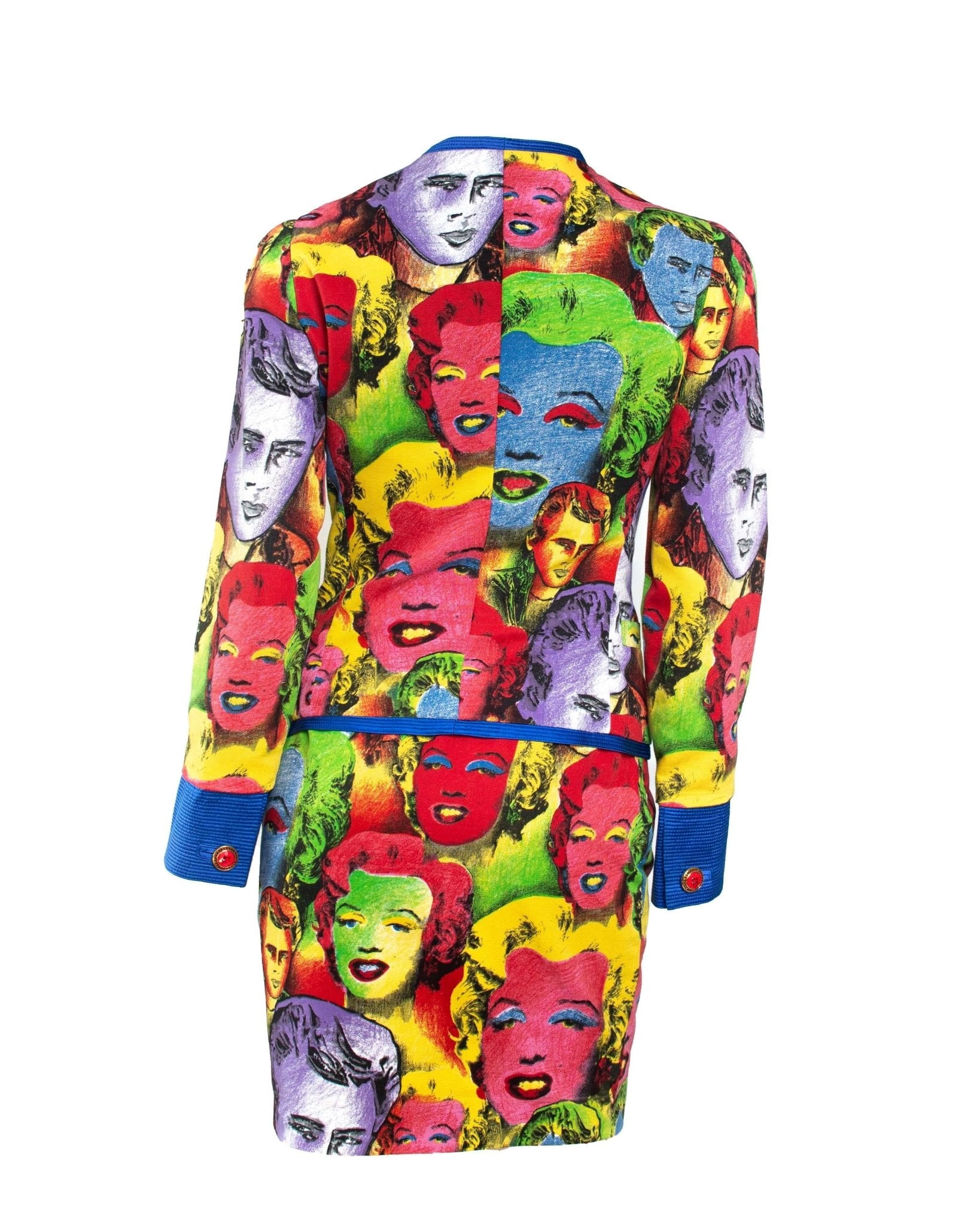S/S 1991 Gianni Versace Marilyn Monroe Warhol Inspired Print Pop Art Skirt Suit - RealList