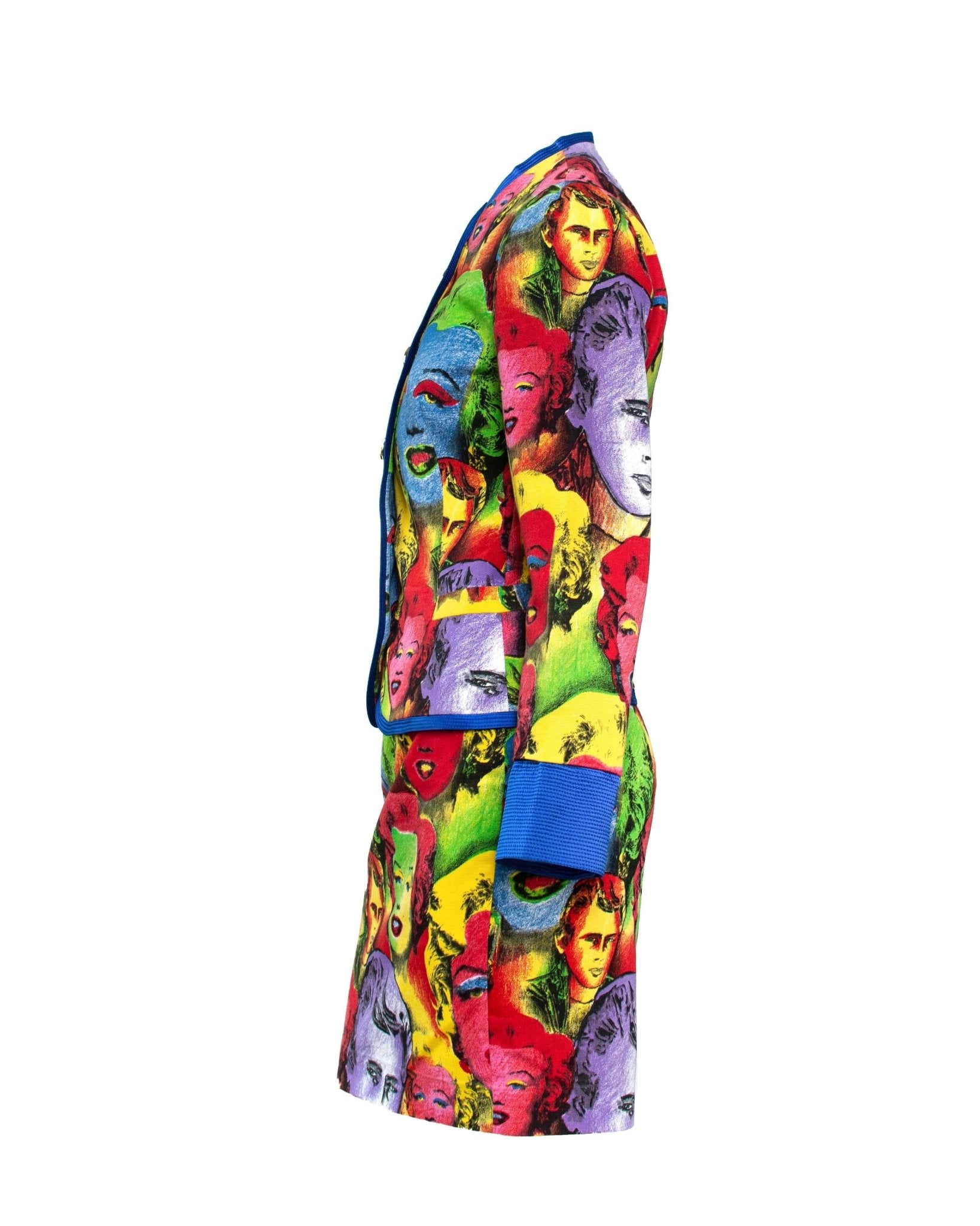S/S 1991 Gianni Versace Marilyn Monroe Warhol Inspired Print Pop Art Skirt Suit - RealList