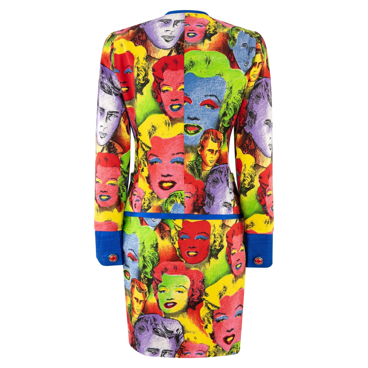 S/S 1991 Gianni Versace Warhol-Inspired Marilyn Monroe Pop Art Print Skirt Suit - RealList