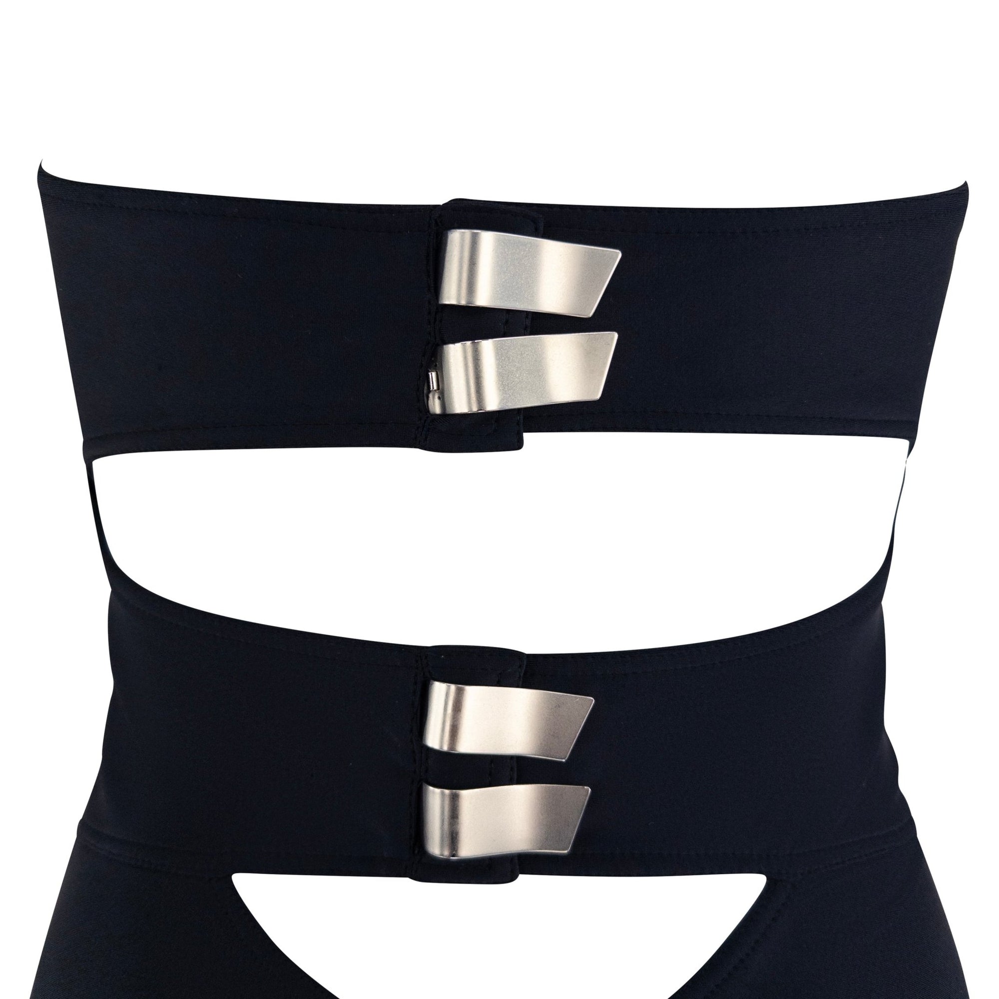 S/S 1991 Paco Rabanne Runway Navy Blue Stretch Backless Halter Dress - RealList