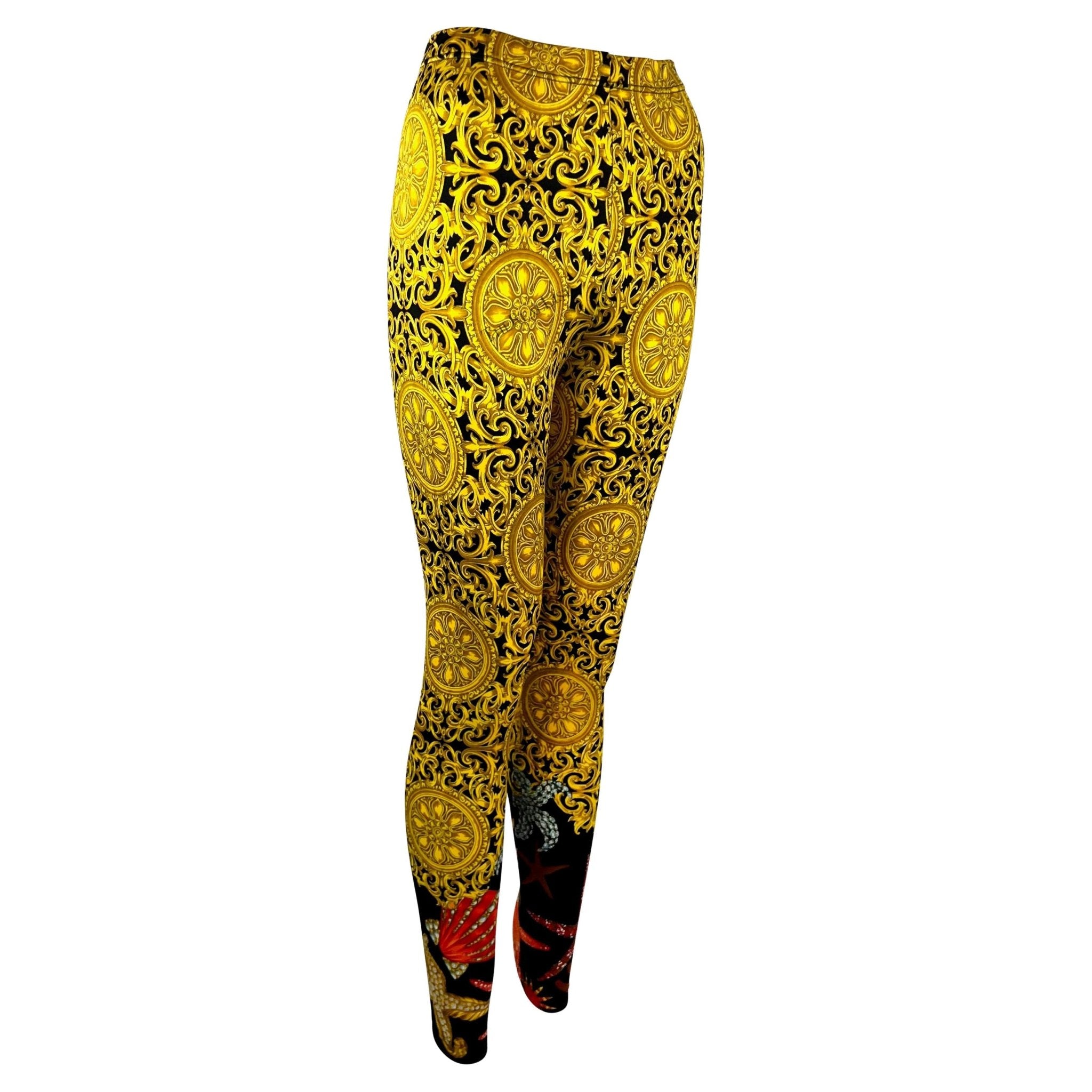 S/S 1992 Gianni Versace Baroque Ocean Motif Tights - RealList