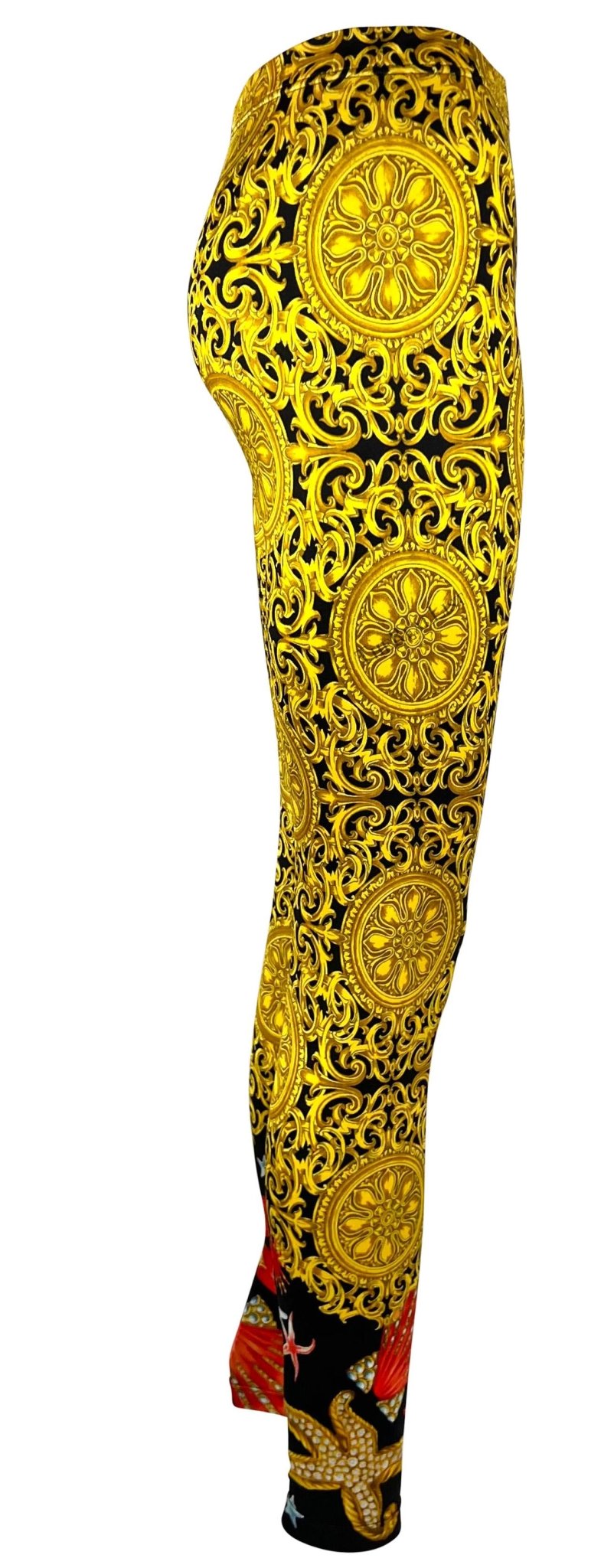 S/S 1992 Gianni Versace Baroque Ocean Motif Tights - RealList