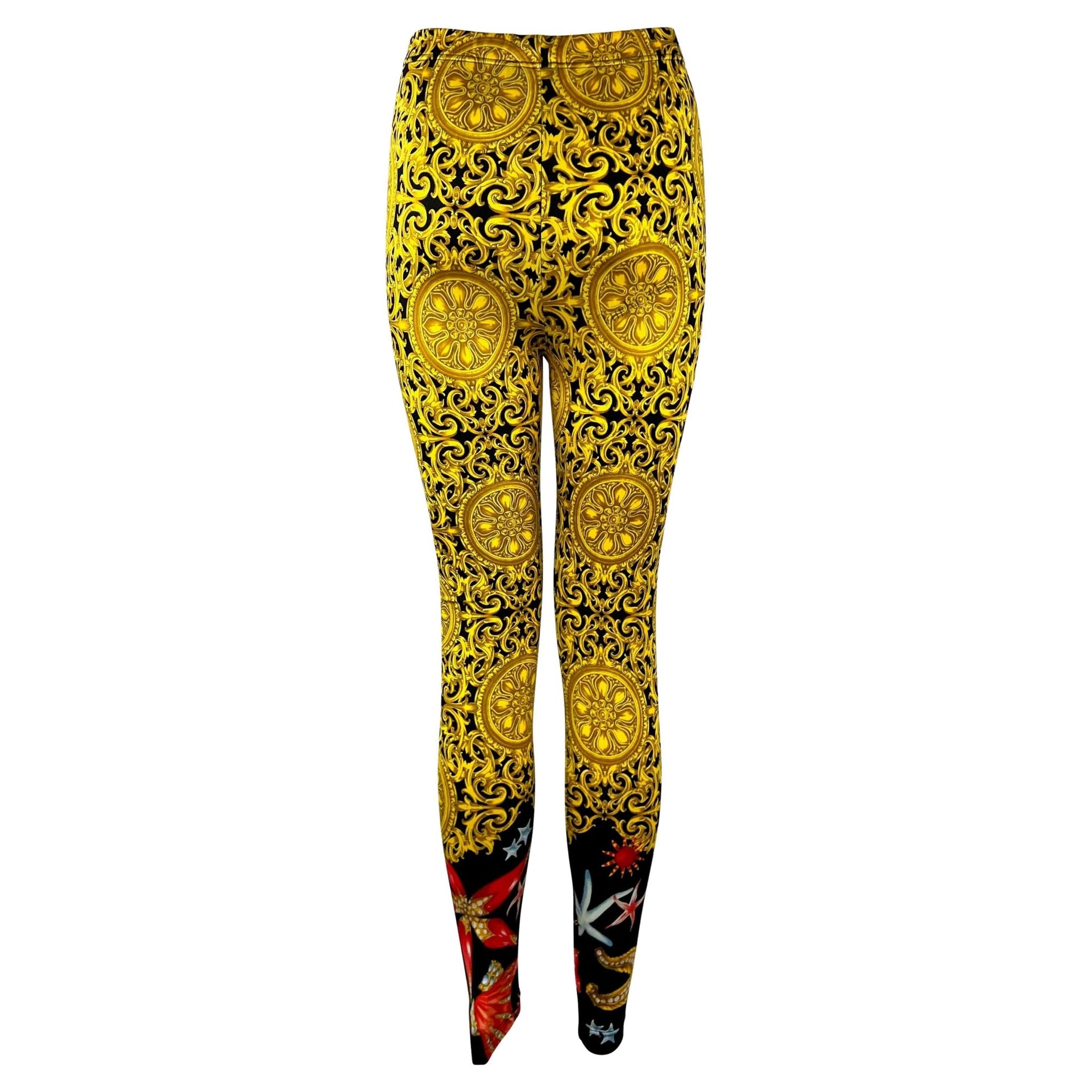 S/S 1992 Gianni Versace Baroque Ocean Motif Tights - RealList